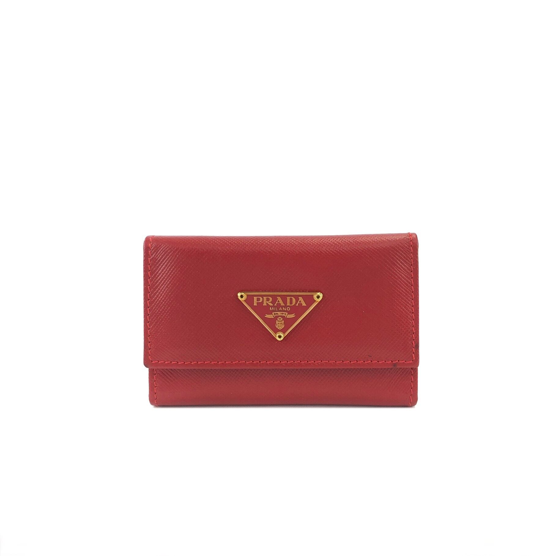 PRADA プラダ トライアングルロゴ サフィアーノレザー 6連 キーケース