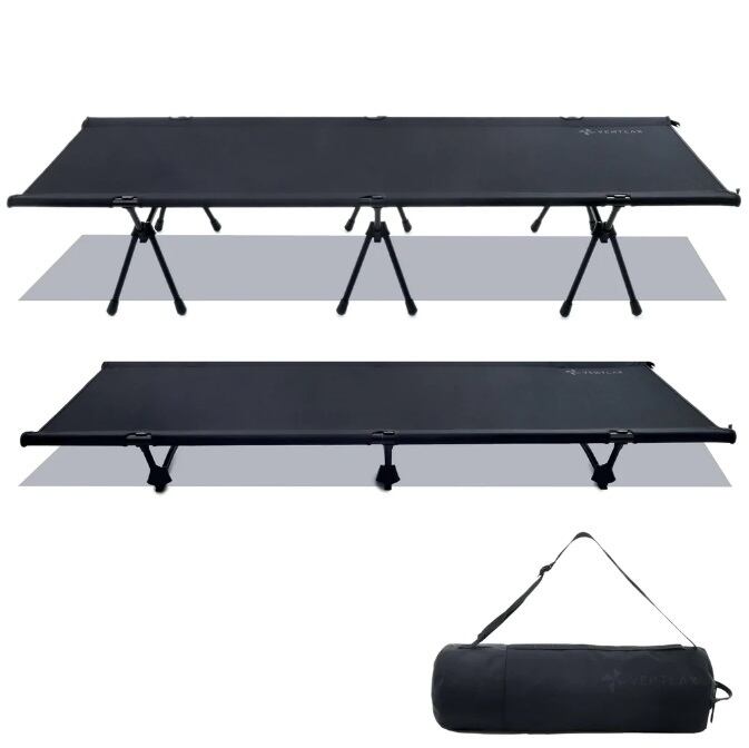 2WAY ADJUSTABLE COT (BLACK) | Abenteuer