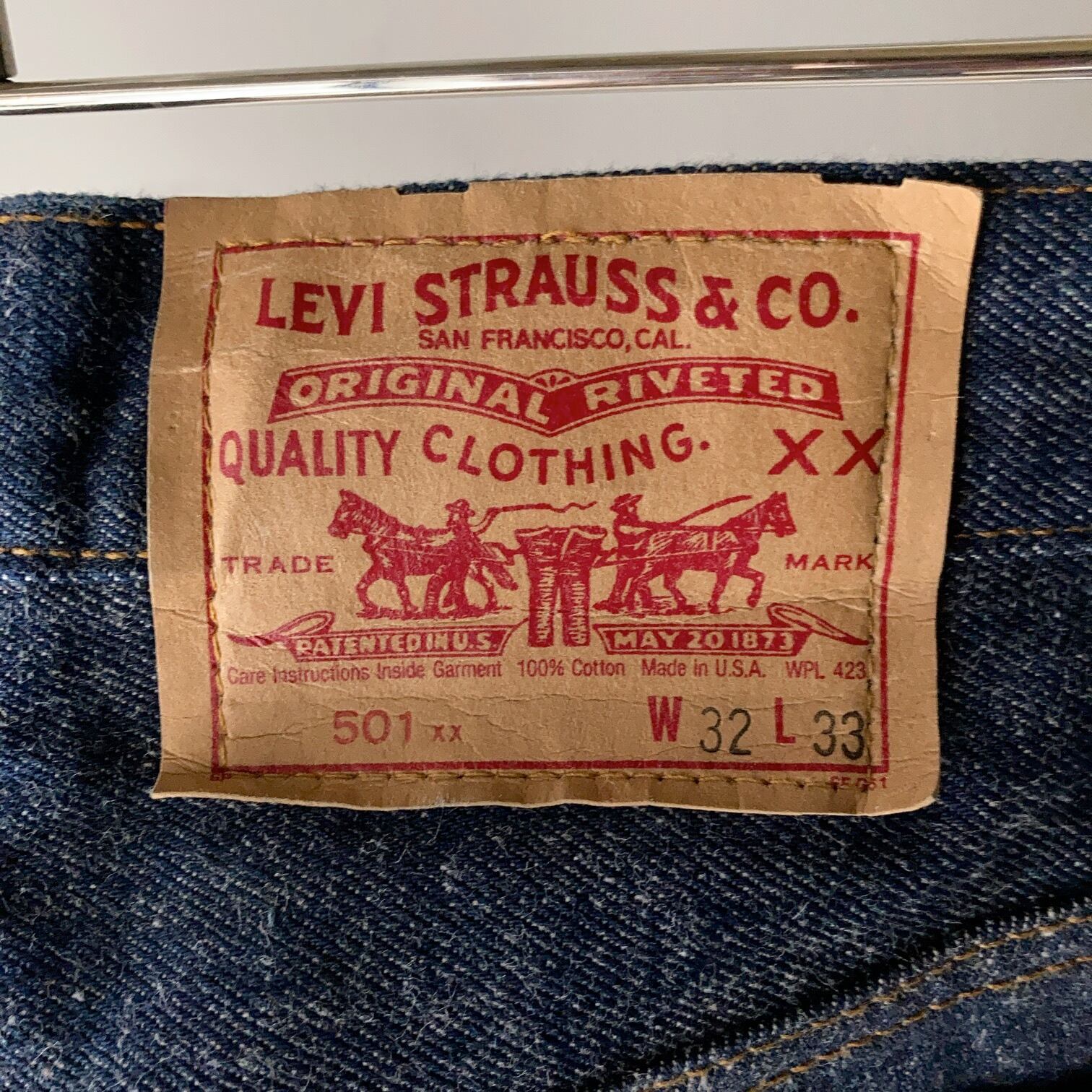 90's Levi's 501XX USA製ストレートデニムパンツ ワンウォッシュ W32