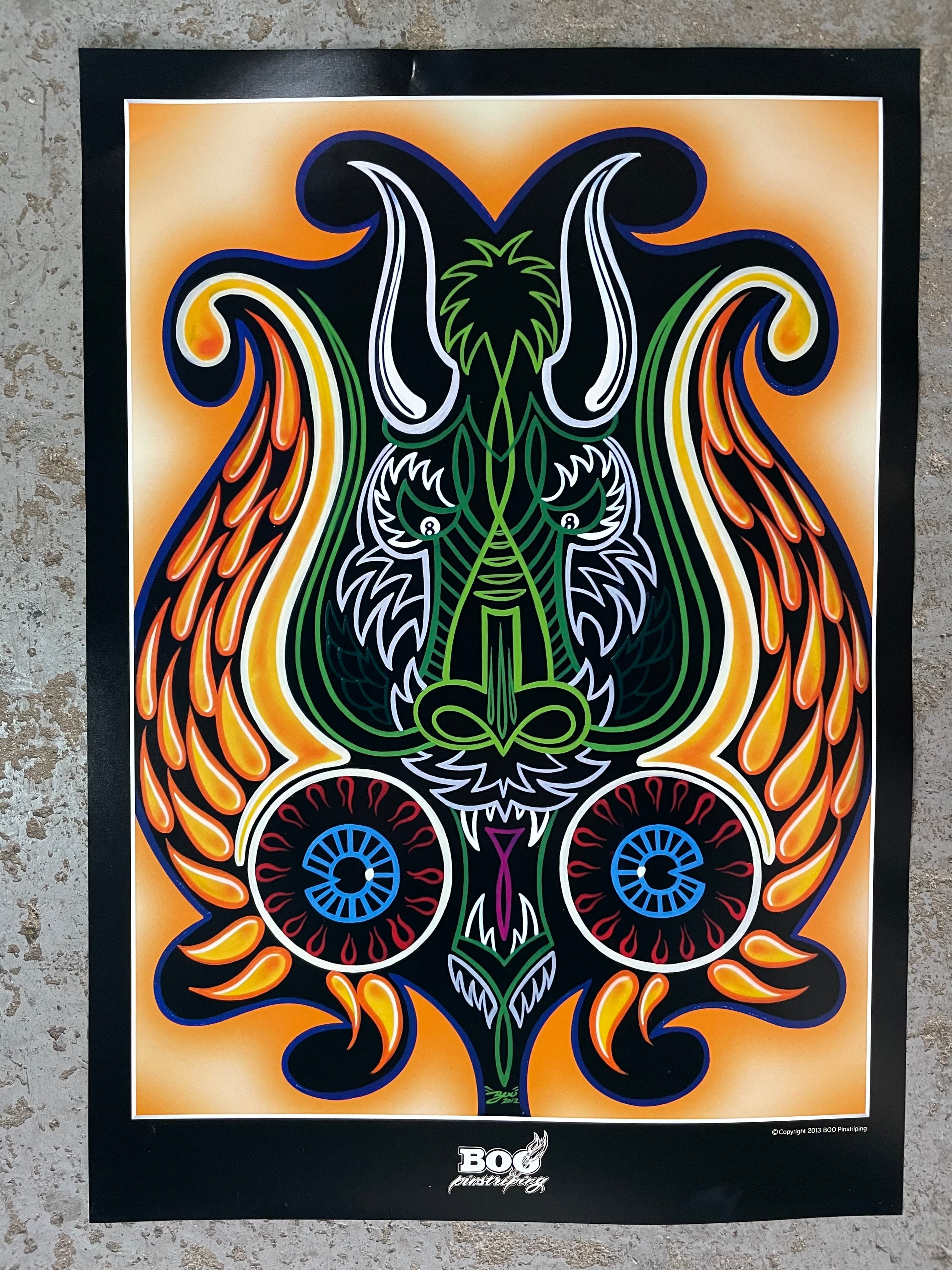 ドラゴン&アイボール ピンストライプポスター | BOO pinstriping