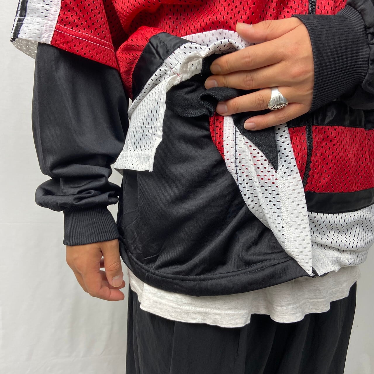 90年代 adidas アディダス ドッキング フェイクレイヤード メッシュ