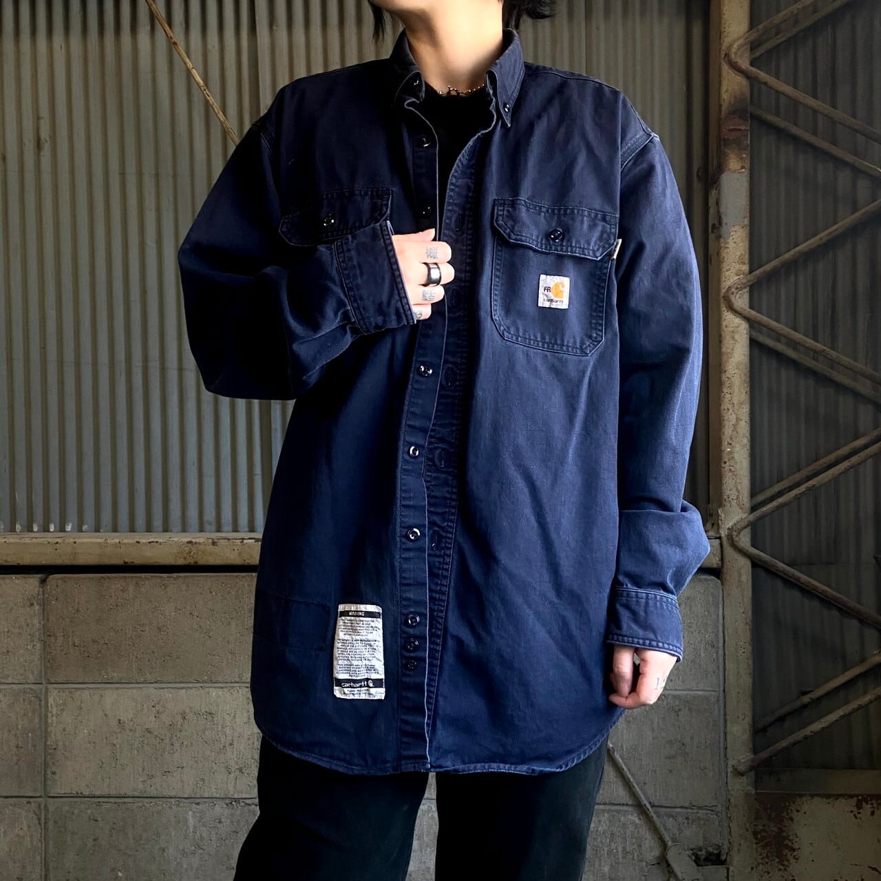 Carhartt カーハート FR HRC2 ボタンダウン 長袖 ワークシャツ メンズL