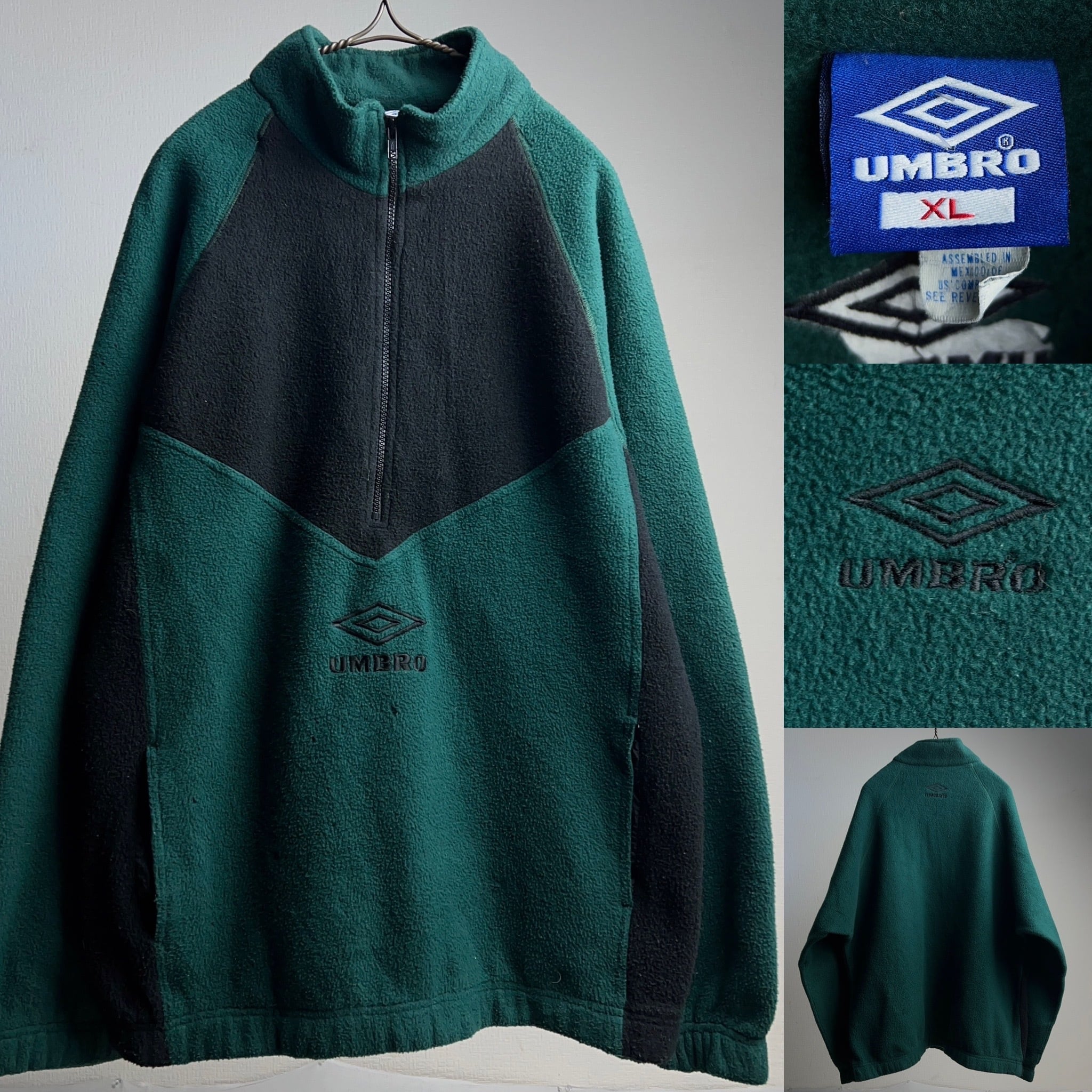 90's~ “UMBRO” Fleece Pullover SIZE XL アンブロ ハーフジップ