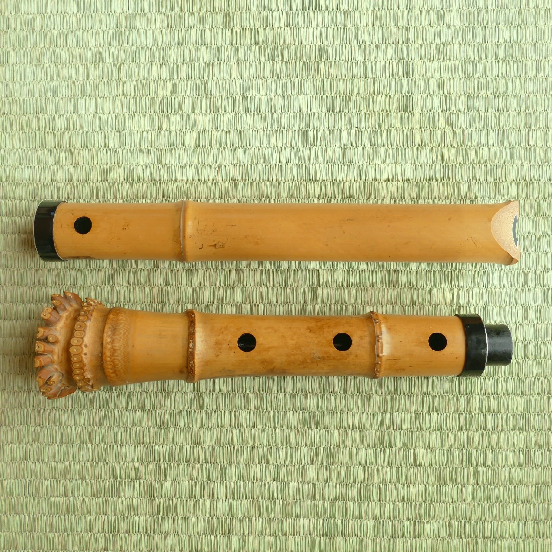 尺八 延管 無銘 都山流 地無し 美品 割れ欠け無し 鳴り