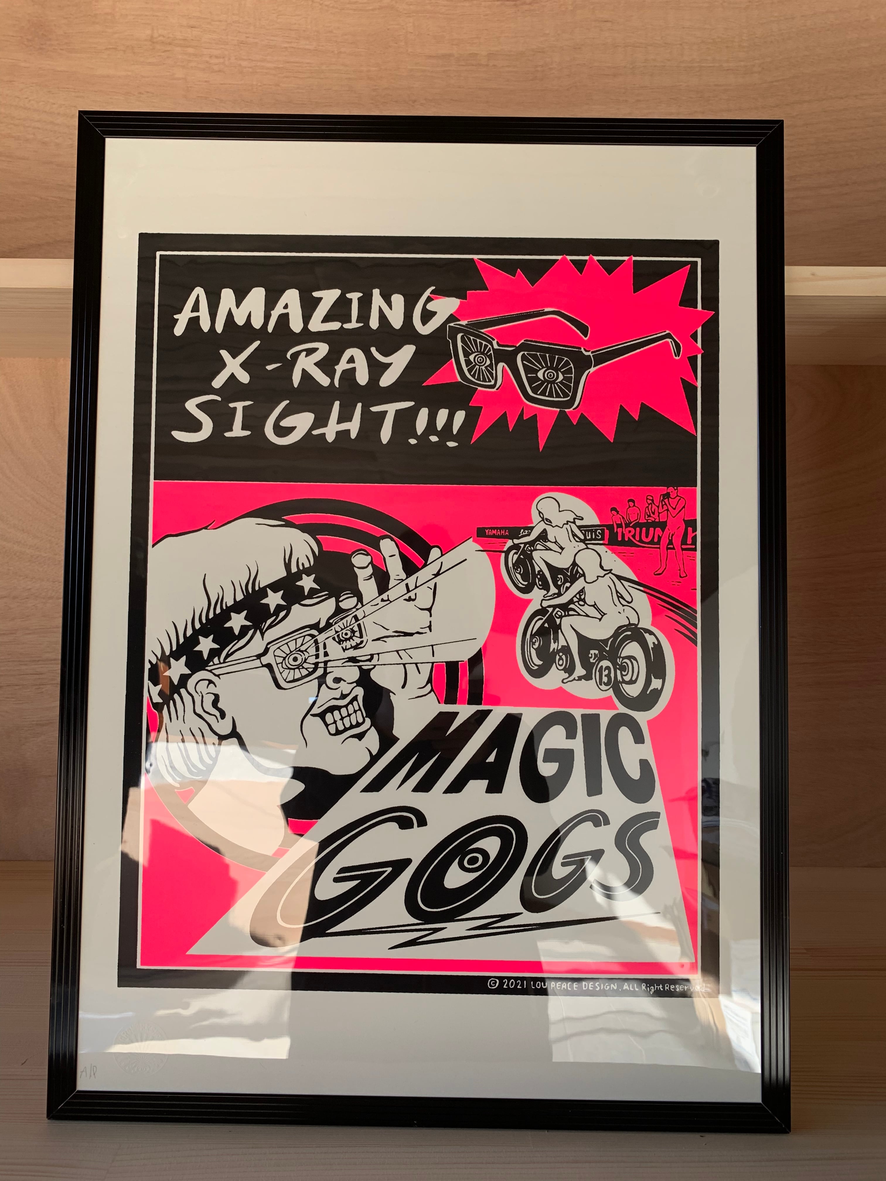 magic gogs シルクスクリーンポスター pink | wayco by LOU peace design