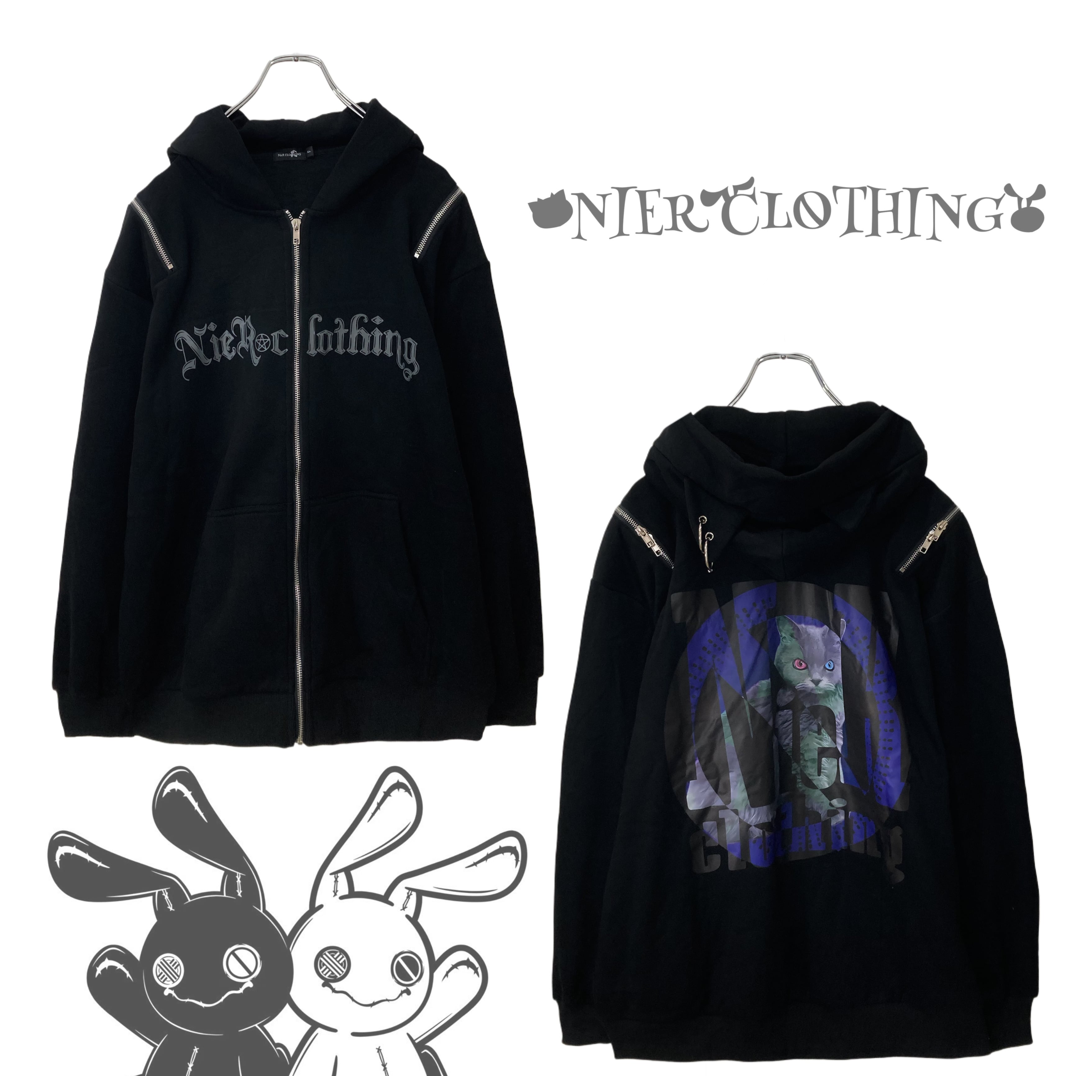 内側防寒2WAY OFF-SHOULDER ZIP PARKA【猫耳付き】 | NIER CLOTHING