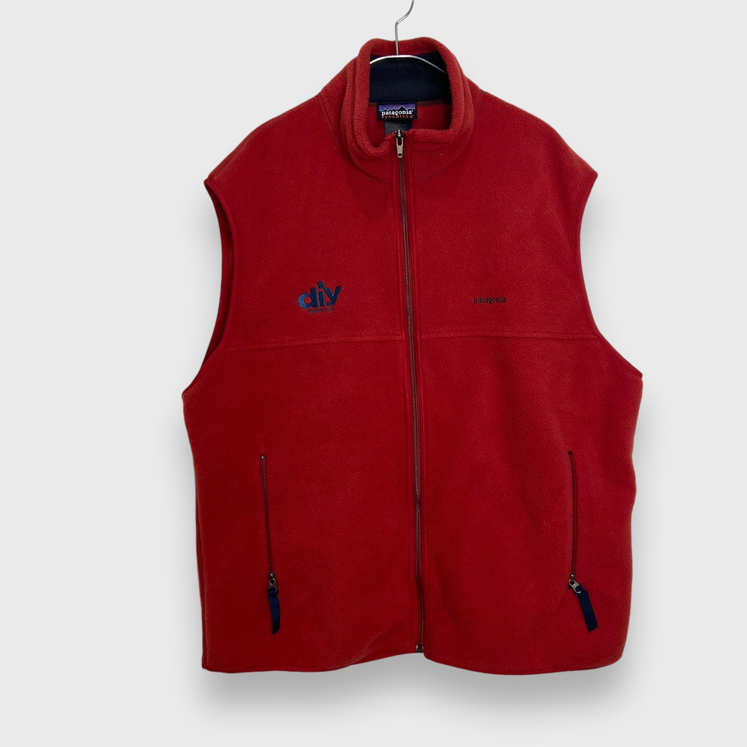 Patagonia パタゴニア フリースベスト シンチラ 企業ロゴ XL 赤 | 古着