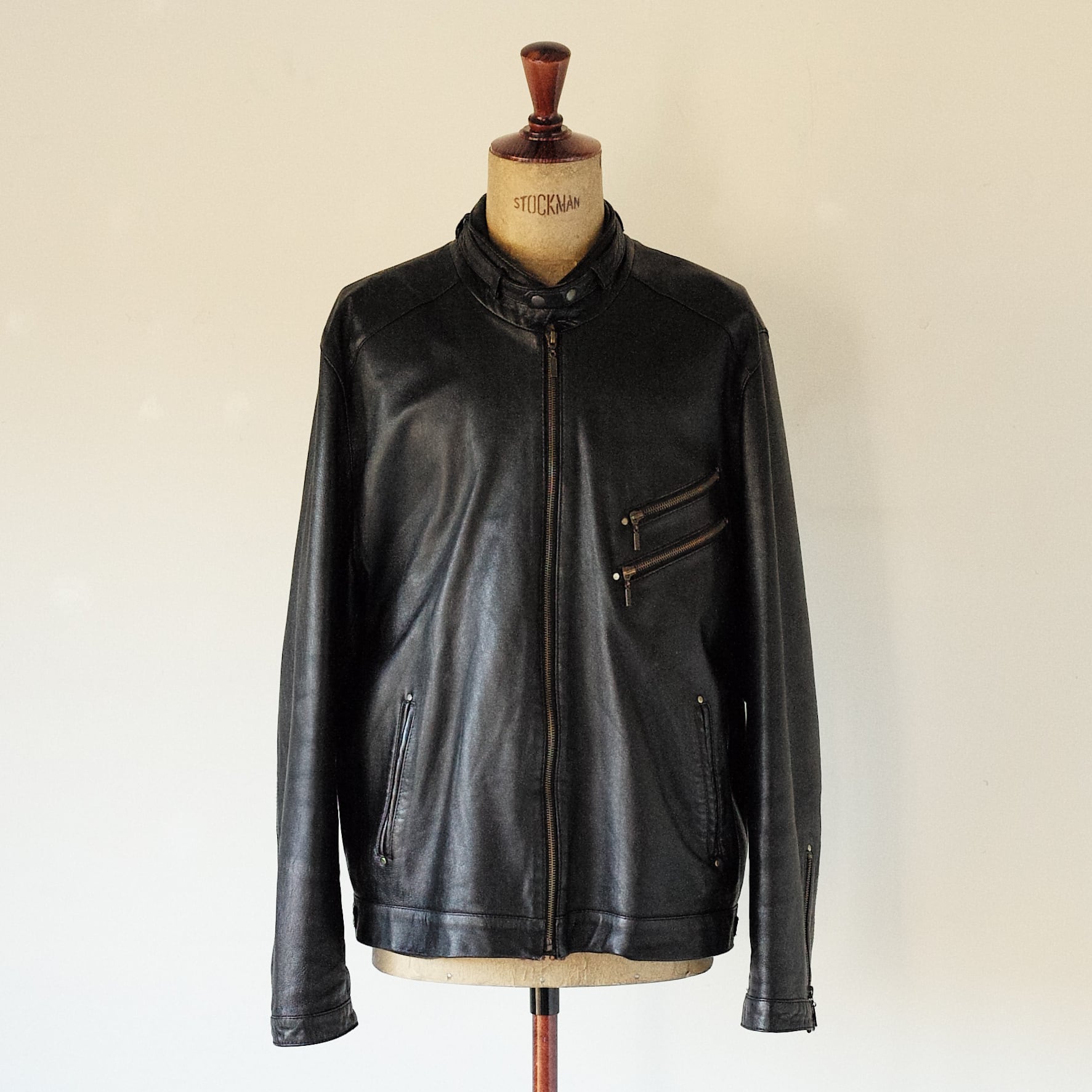EMPORIO ARMANI シングルライダースジャケット 42 中古・古着通販