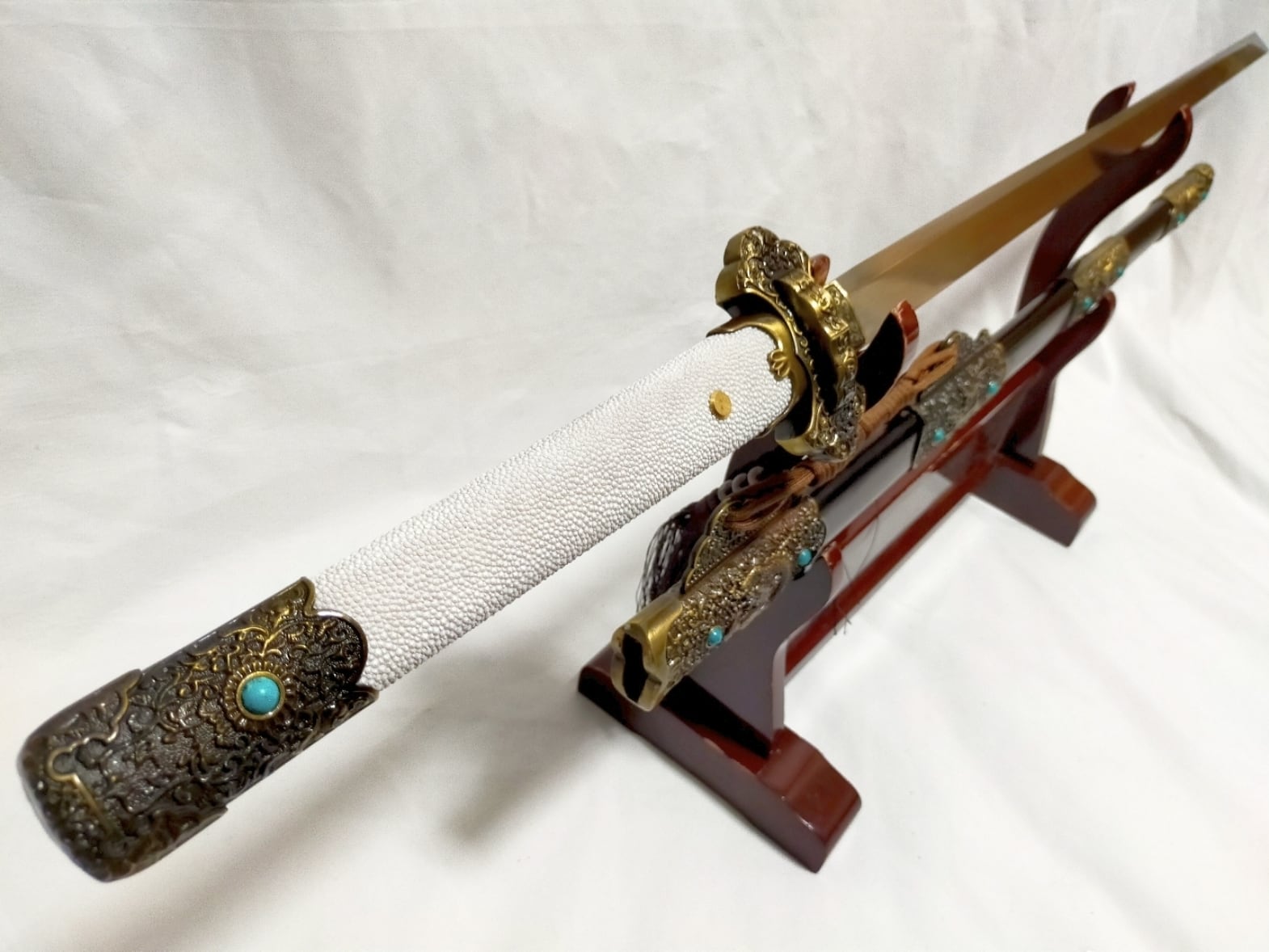 天痕銃 古兵器 武具 刀装具 日本刀 模造刀 金属製 模造槍 3分割式 天痕