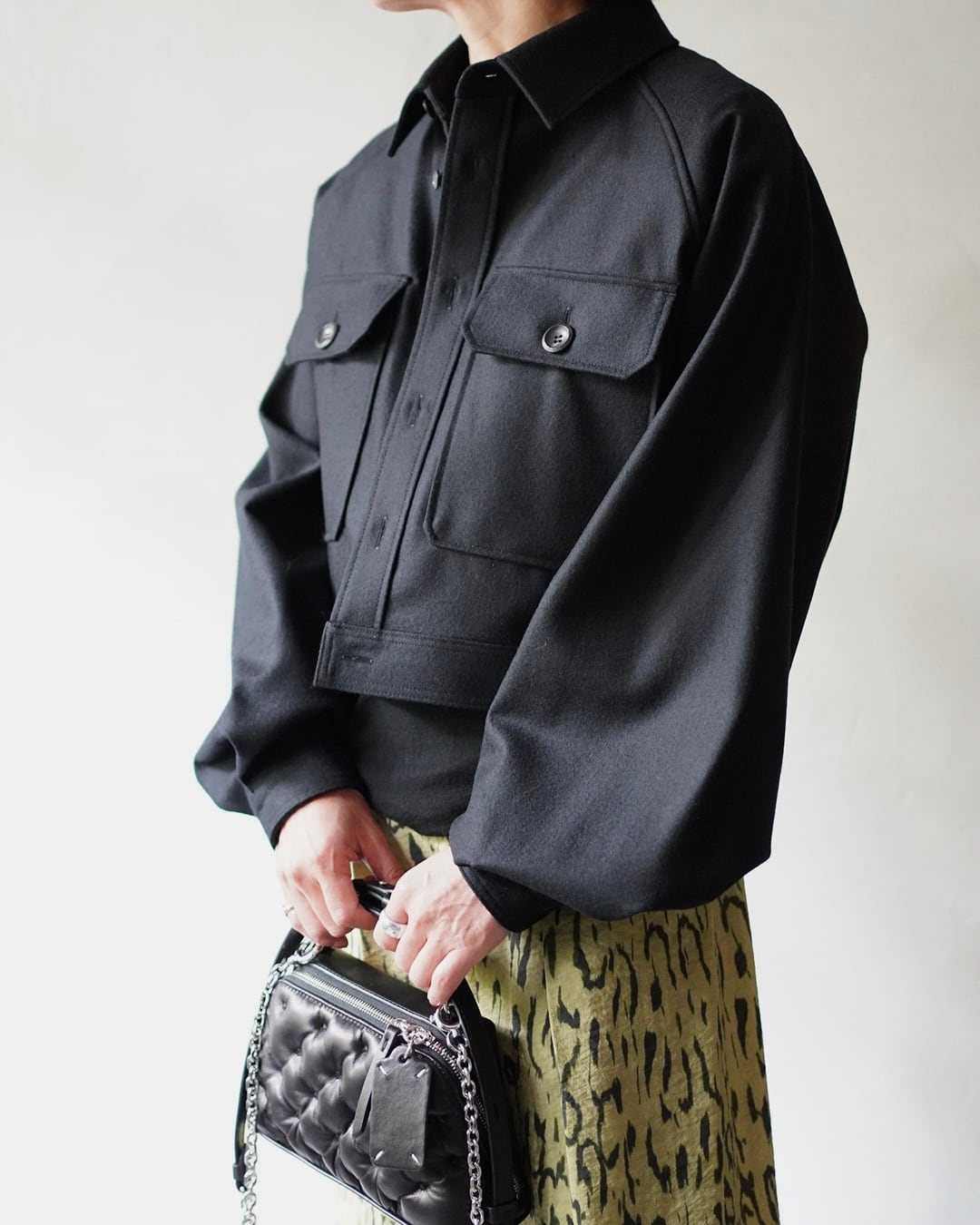 THE RERACS / FLANNEL CPO SUPER SHORT BLOUSE | LA VILLA ROUGE