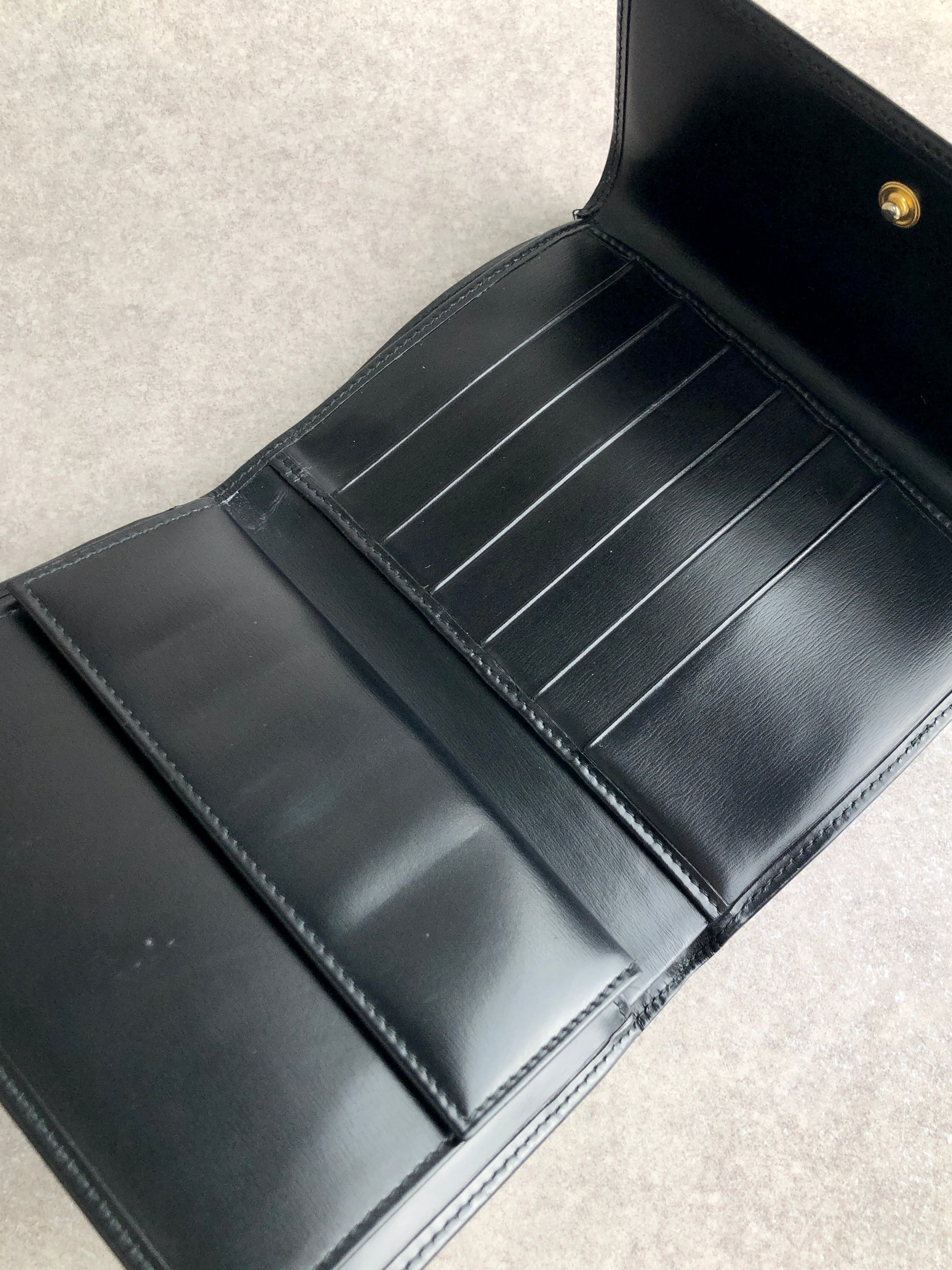 Cartier カルティエ 財布 ブラック パンテール レザー 3つ折り vintage