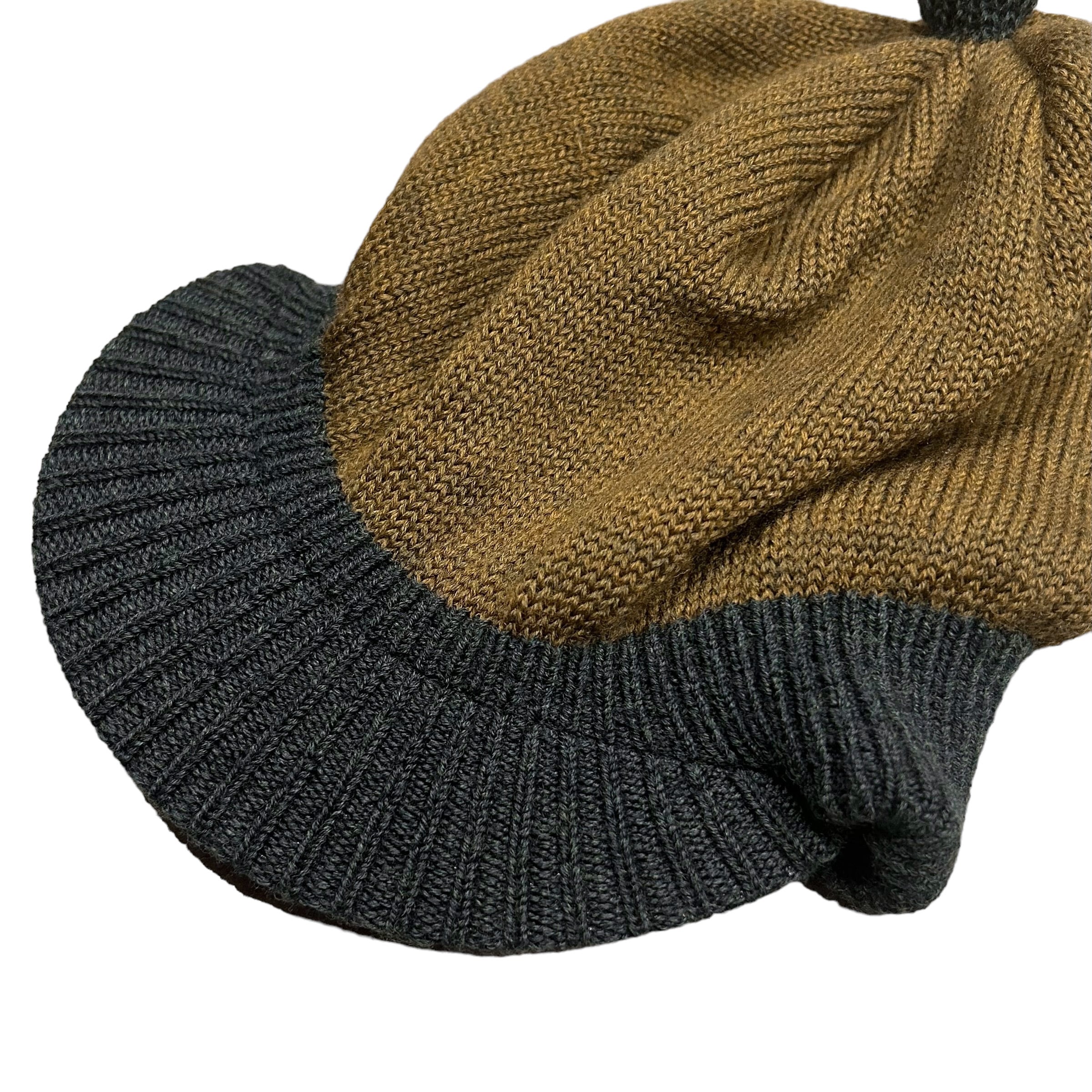 NOROLL LASKETELLA KNIT Olive / ノーロール ビーニー バイザー ニット