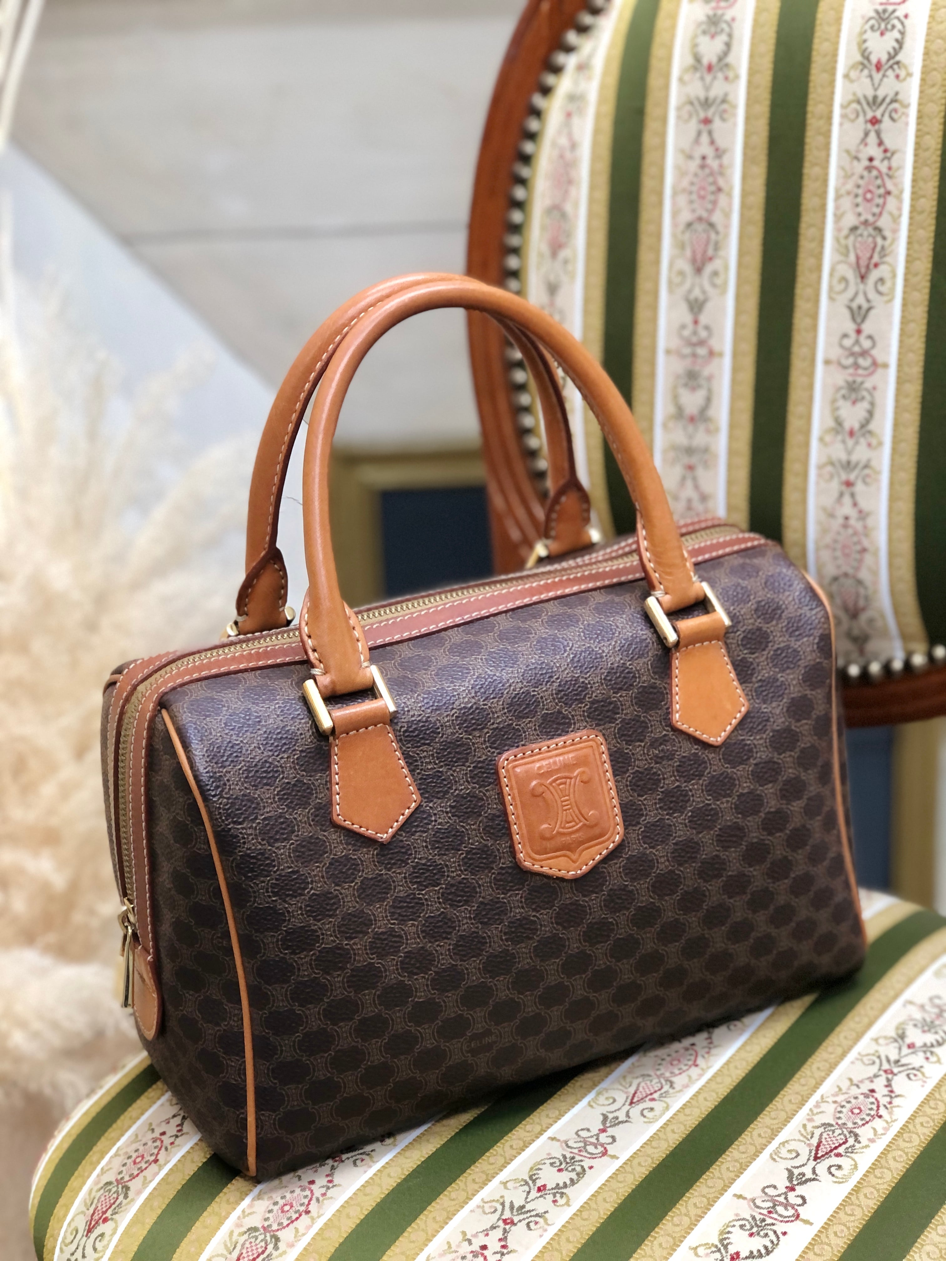 CELINE ブラウンレザーボストンバッグ 【公式通販】
