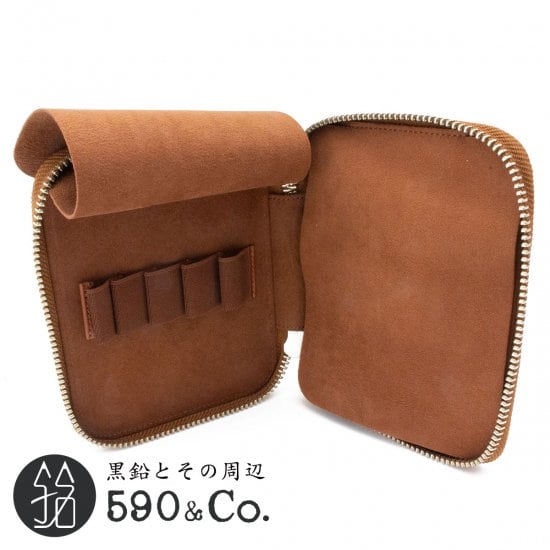 Galen Leather/ガレンレザー】レザーラウンドジップ10本差しペンケース