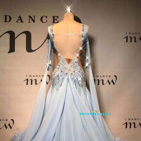 社交ダンスドレス】I DANCE MW 商品番号 2348 A（パステルベビーブルー