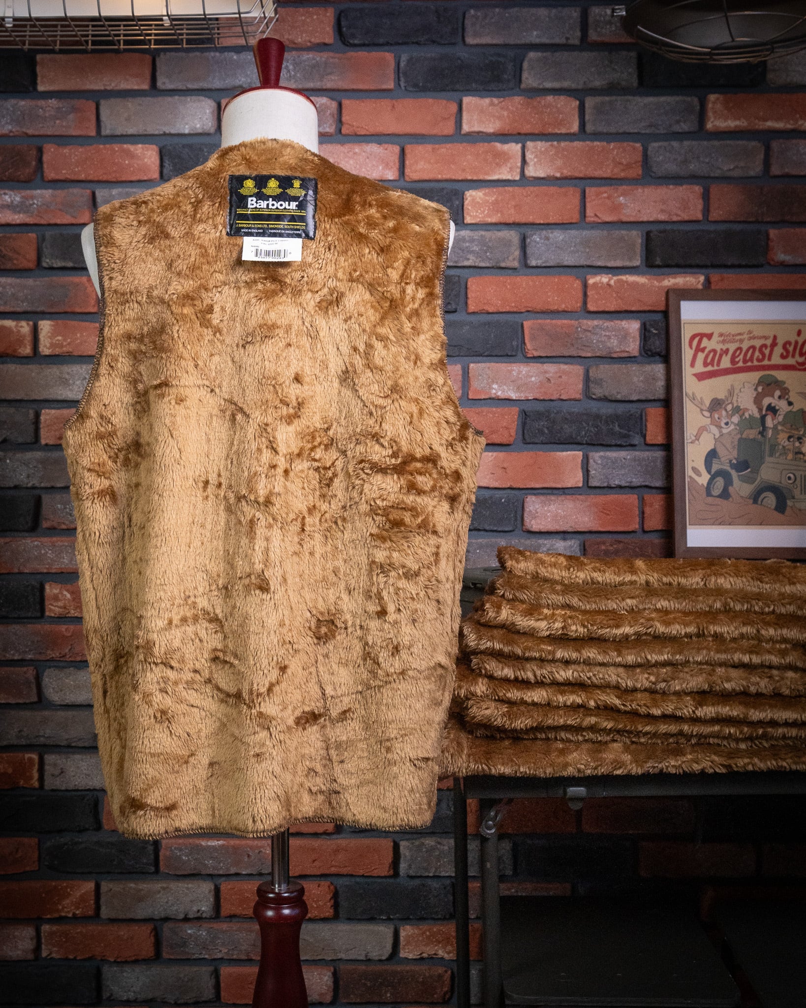 A295】Barbour 3warrant Pile Linner Vest 