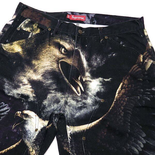 SUPREME シュプリーム 21SS EAGLE DOUBLE KNEE DENIM PAINTER PANT
