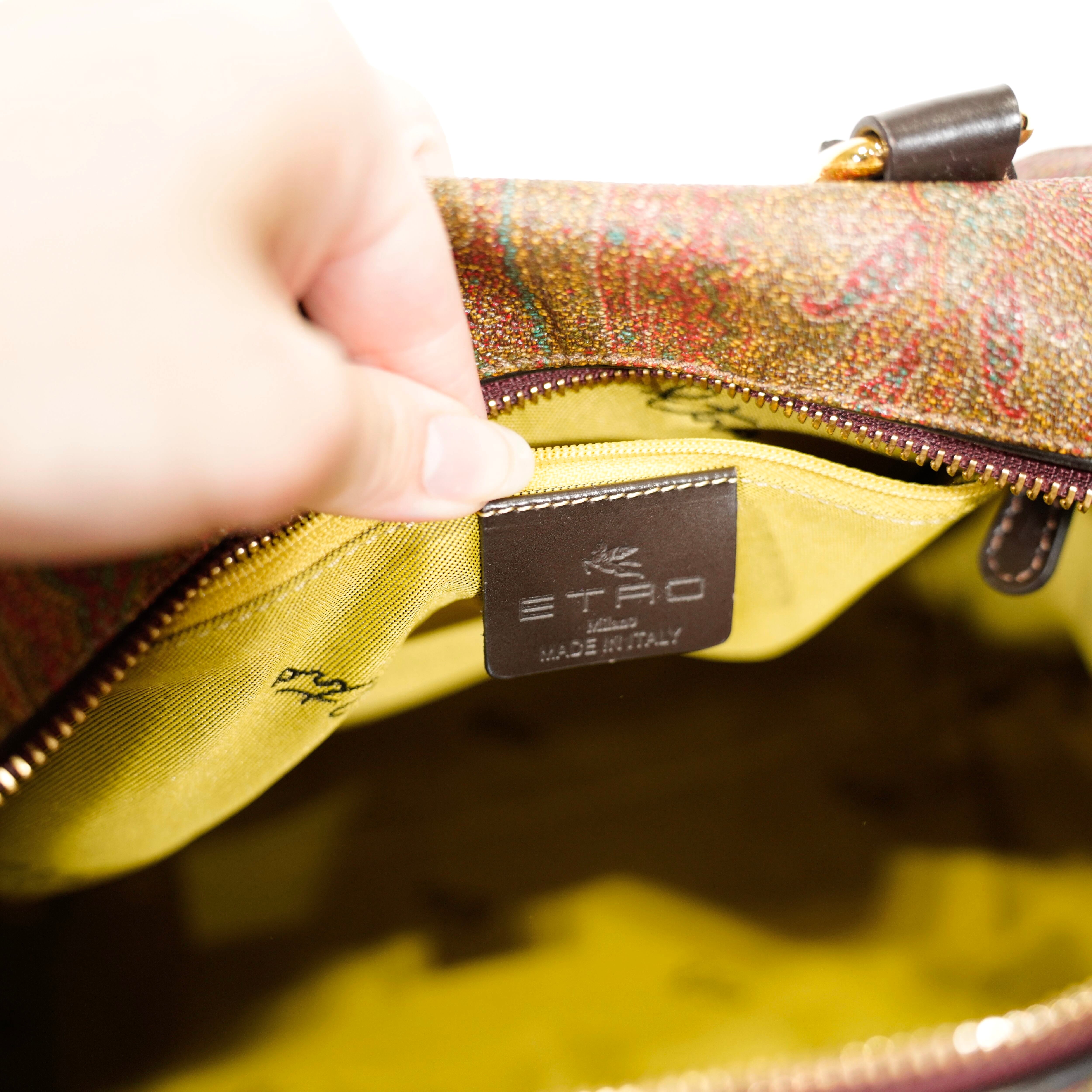 ETRO PAISLEY PATTERNED LEATHER SWITCHED DESIGN 2WAY BOSTON