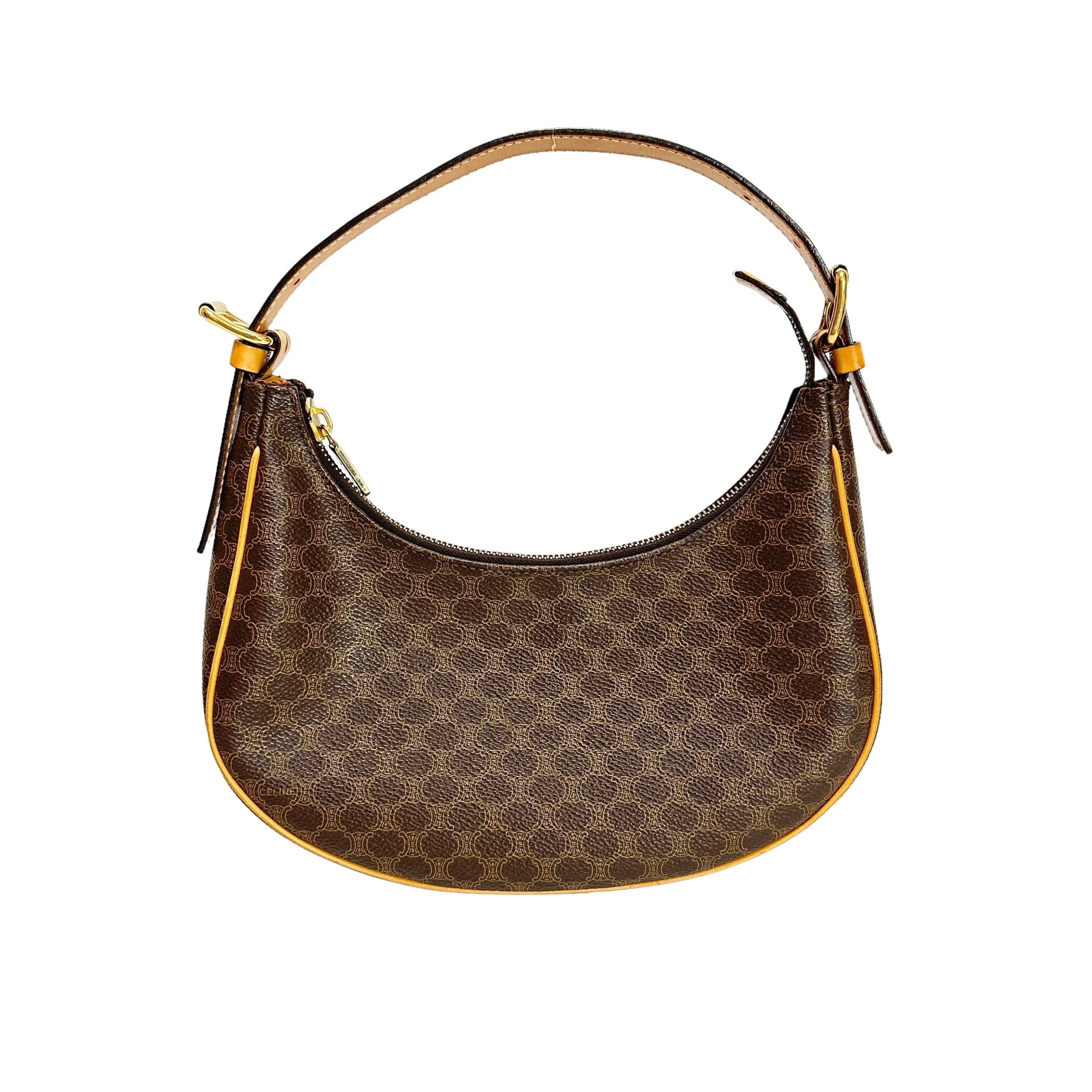 CELINE セリーヌ マカダム ワンショルダーバッグ ブラウン 13280