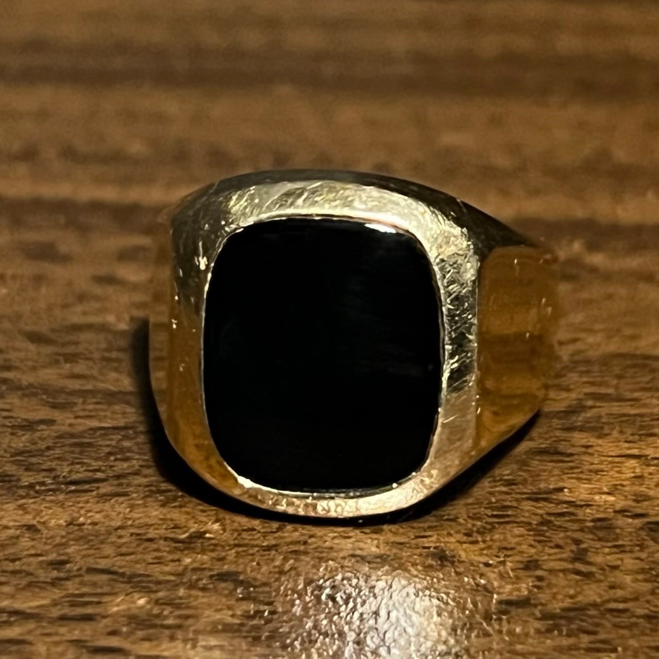 VINTAGE TIFFANY & CO. 14K Gold Black Onyx Square Signet Ring