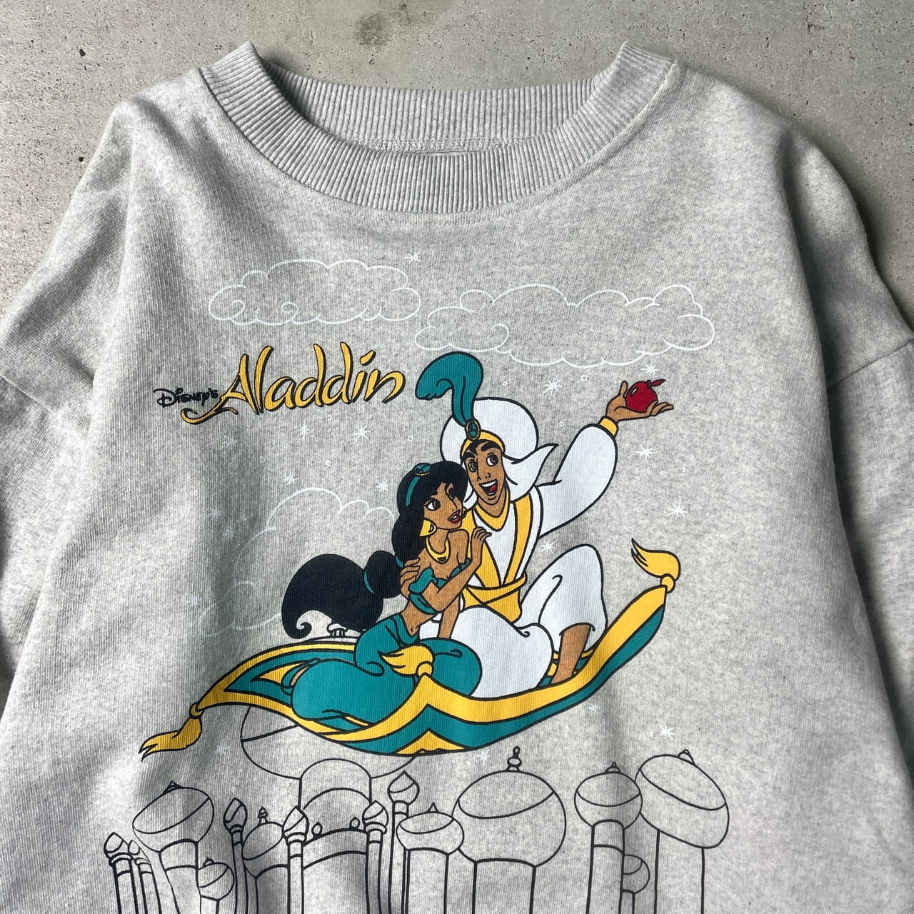 90年代 Disney Aladdin ディズニー アラジン スウェットシャツ メンズS