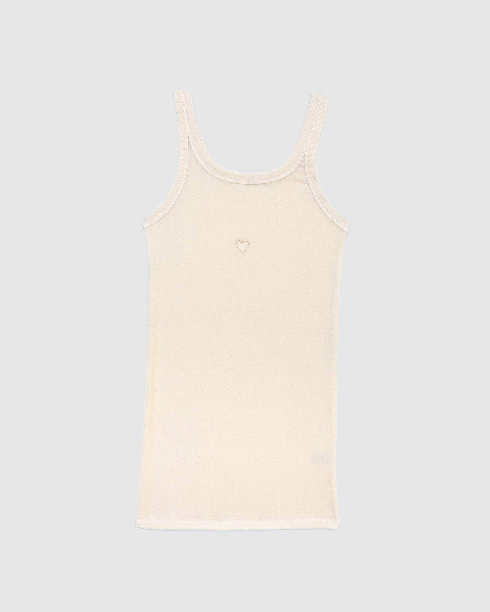 Heart Tank in Undyed | Fine organic cotton rib | en | Baserange