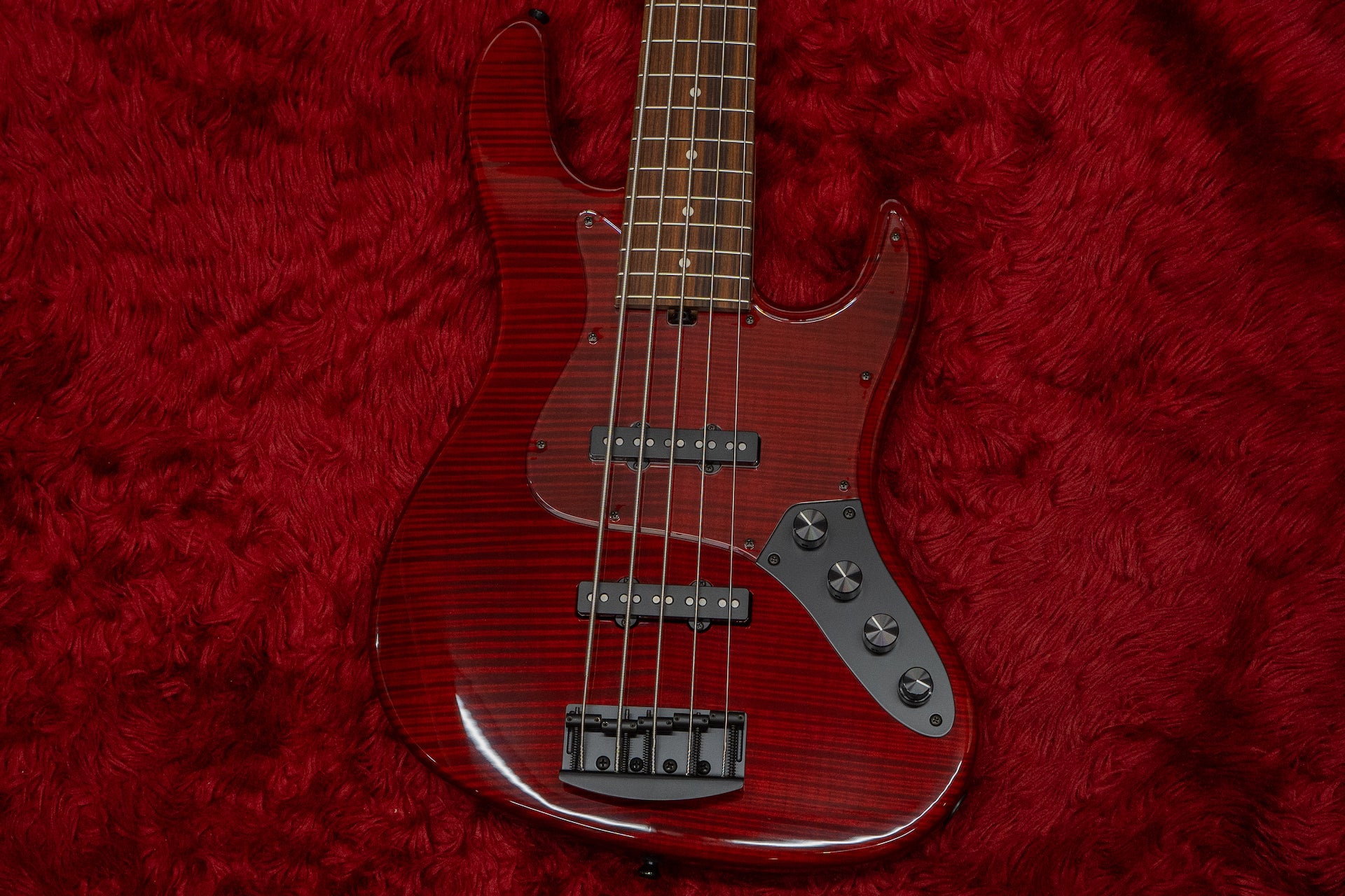 new】Kikuchi Guitars / Custom Bass 5 Flame Maple Trans Red 【GIB