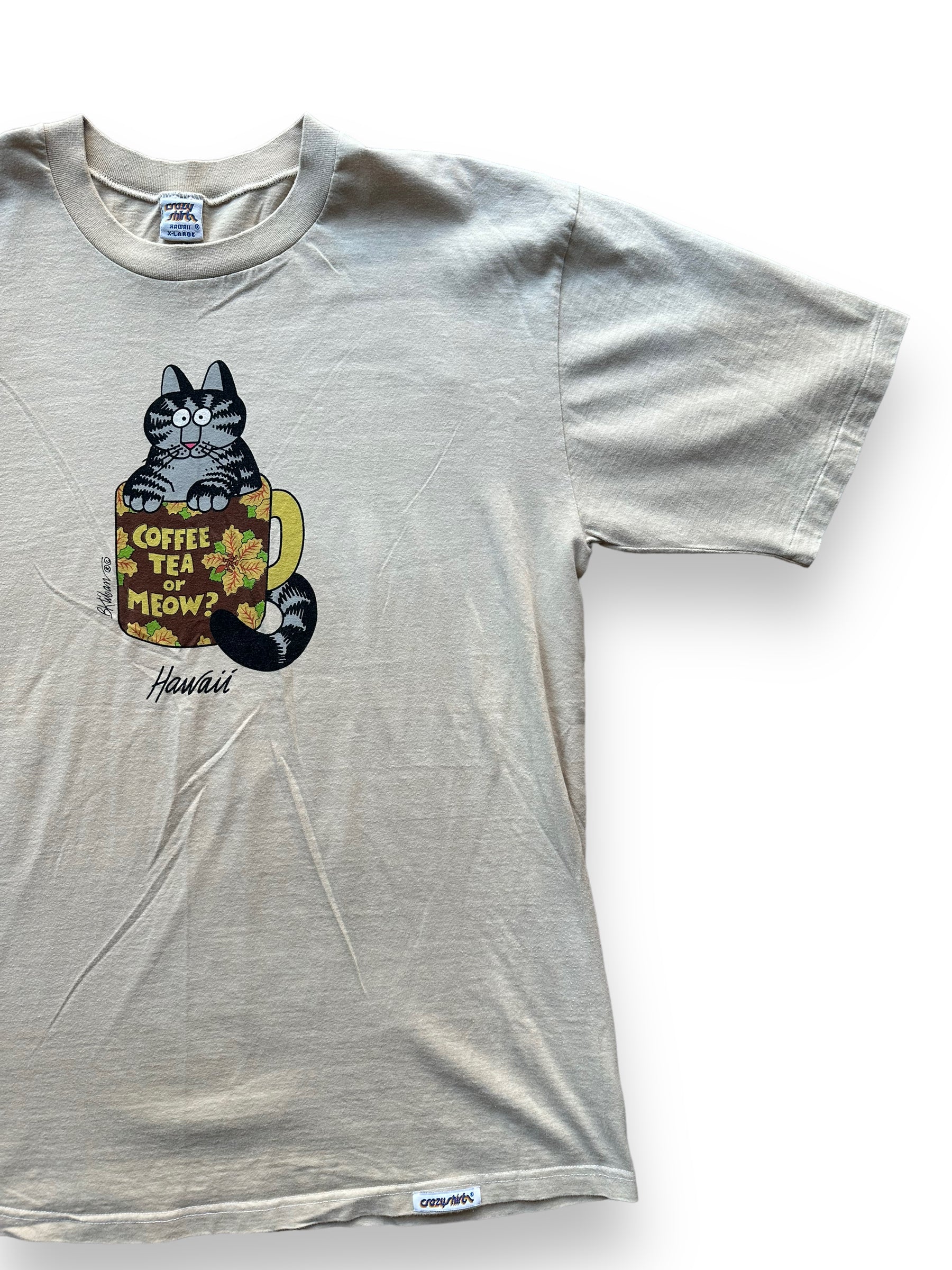 Vintage B. Kliban Hawaiian Coffee Cat Tee SZ XL | Vintage Cat Tee