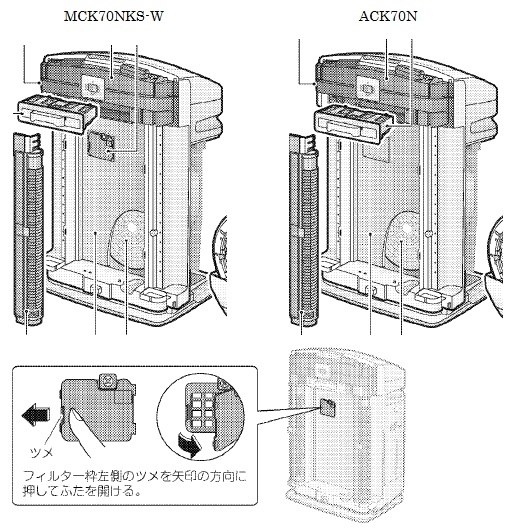 mck70nks-wとack70n-w』 ダイキン うるおい 光クリエール ACK70N の