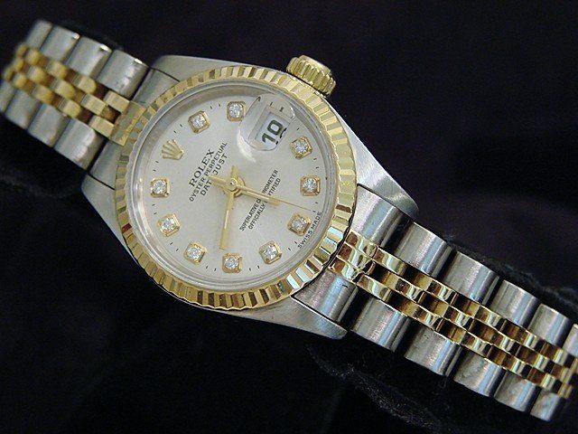 Ladies Rolex Two-Tone 18K/SS Datejust Silver Diamond 69173 (SKU