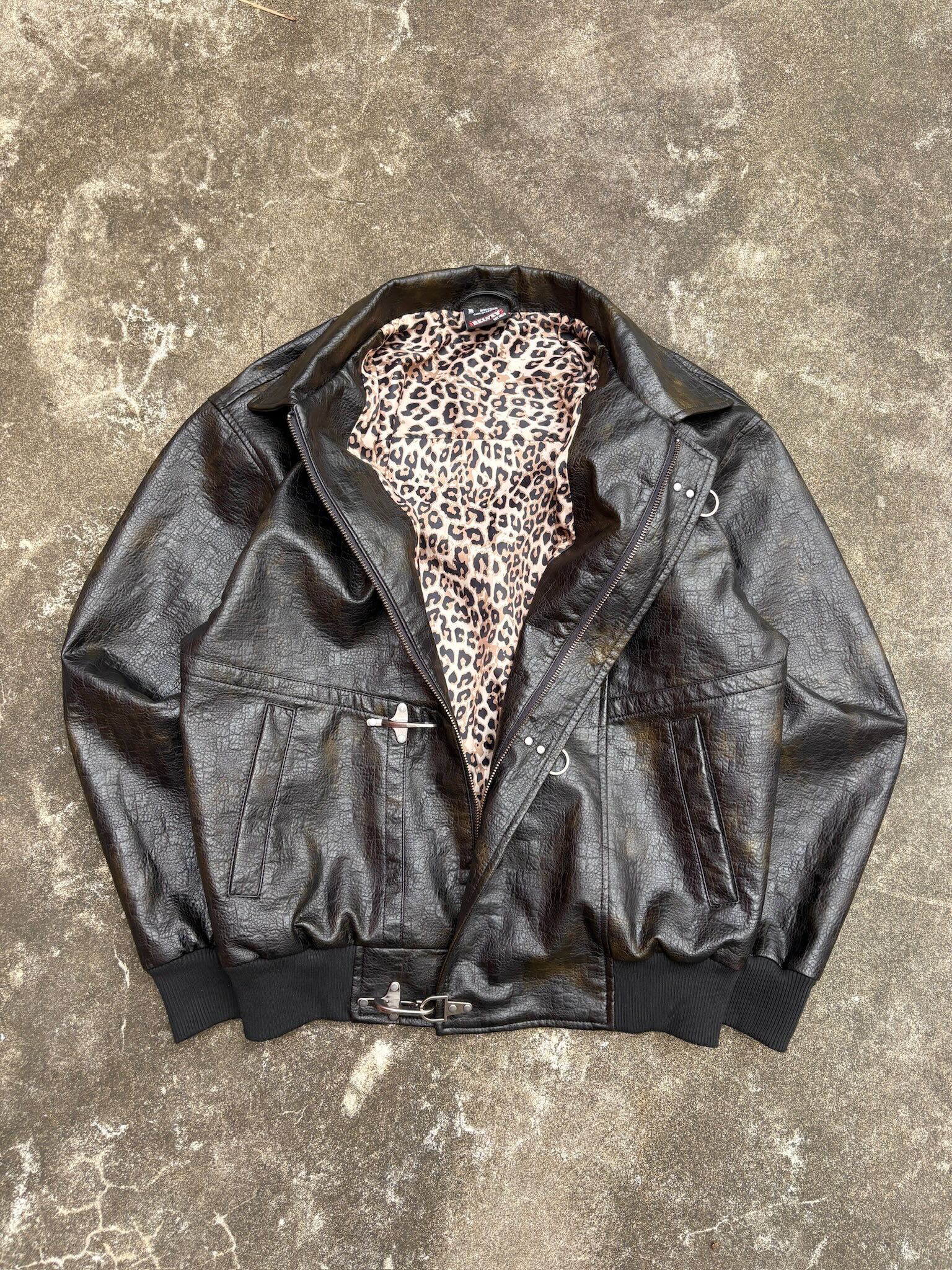 ジャケット・アウター Belvet Leopard Lined Fireman Jacket M Leopard