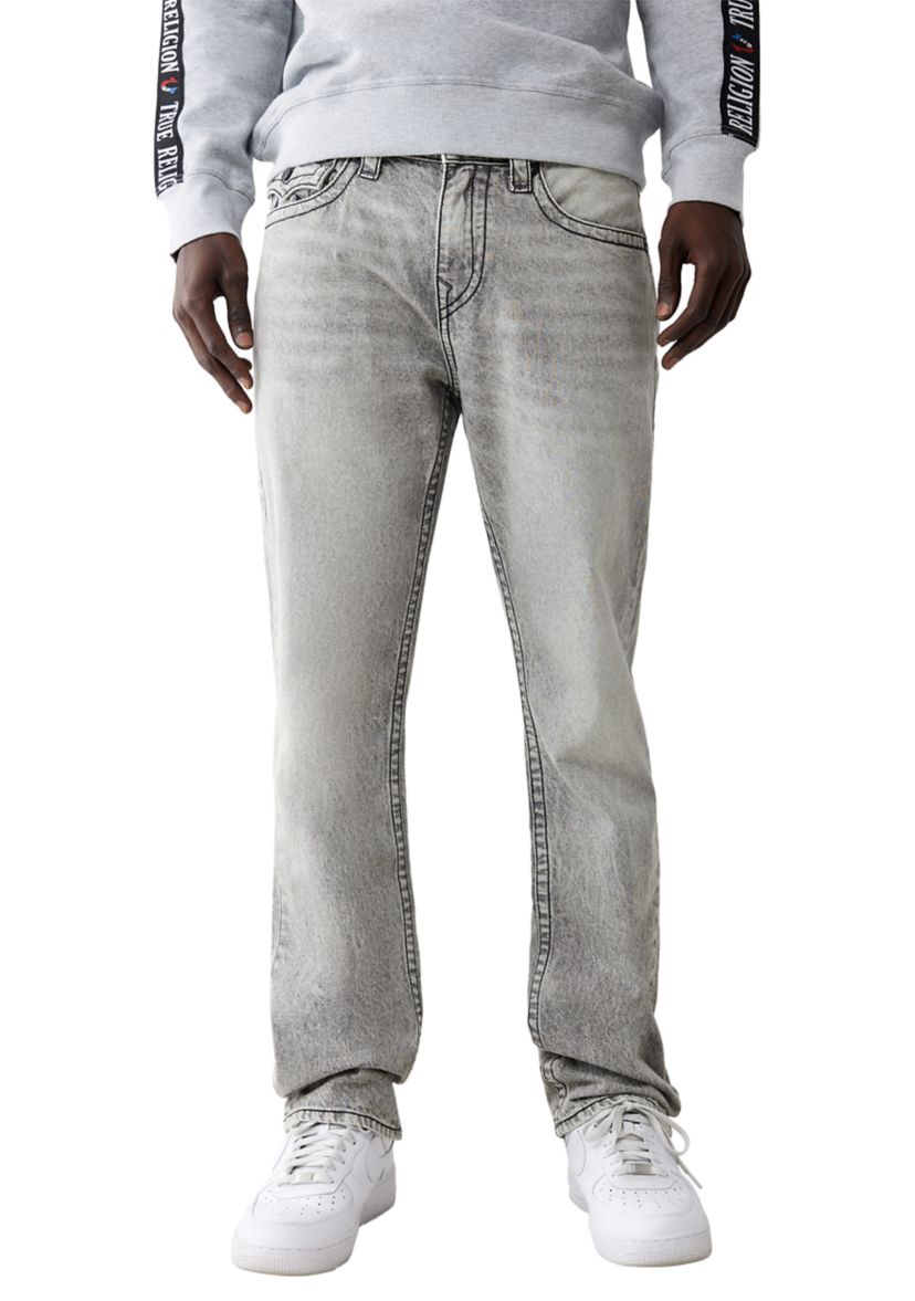 True Religion Men's Ricky Mesh Embroidered Horseshoe Straight
