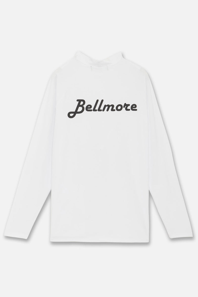 LOGO LS MOCKNECK - WHITE – BELLMORE