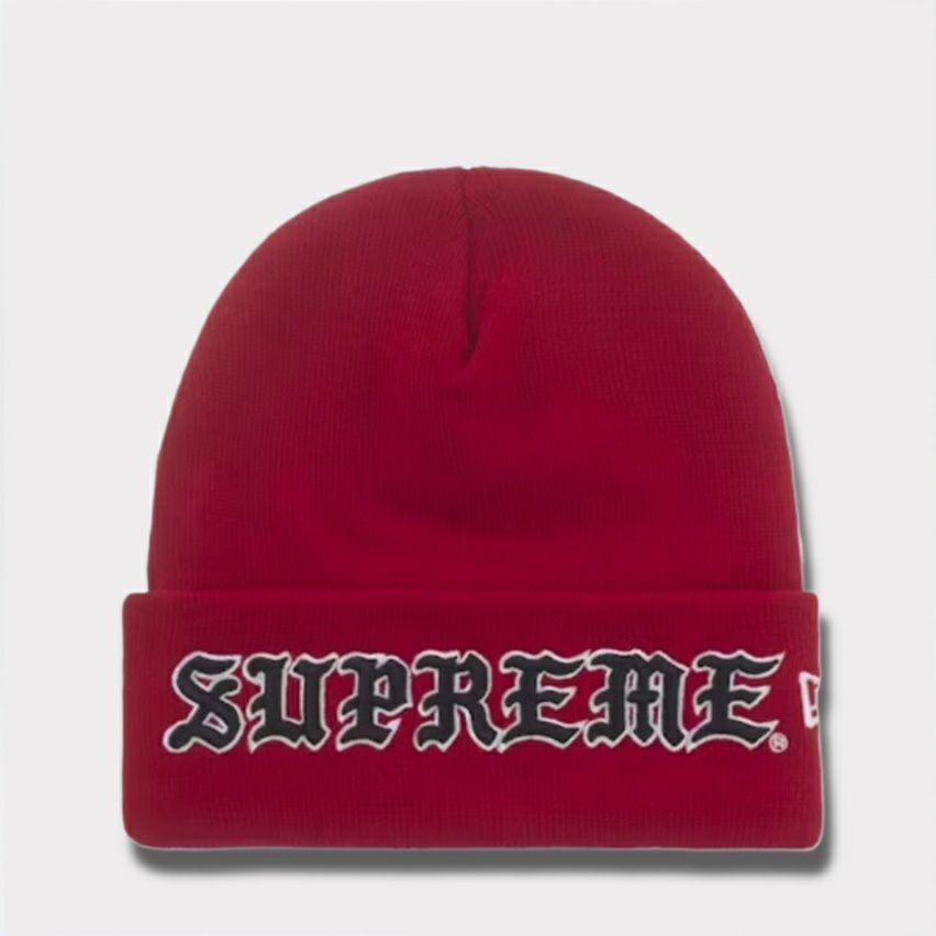 Supreme シュプリーム 2025SS Blackletter New Era Beanie ブラック