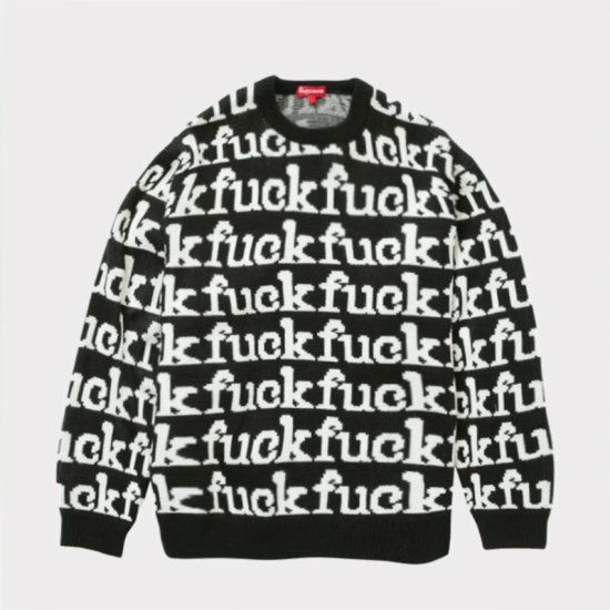 Supreme シュプリーム 22SS Fuck Sweater ファックセーター ブラック
