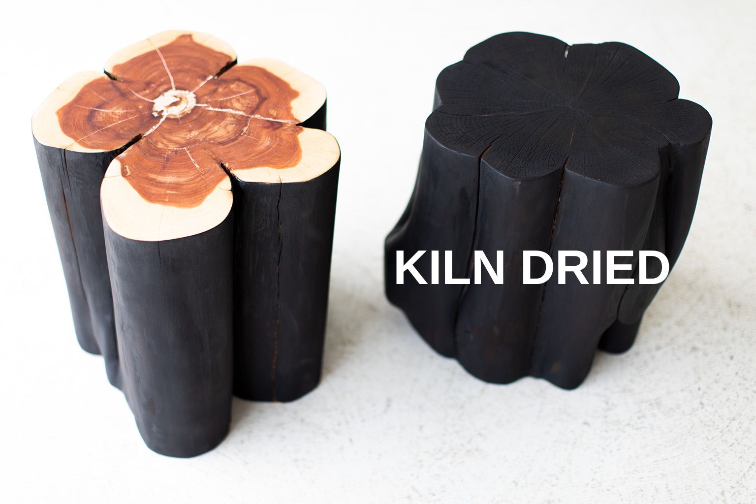 Modern Tables | Shou Sugi Ban Burned Black Stumps - 2121