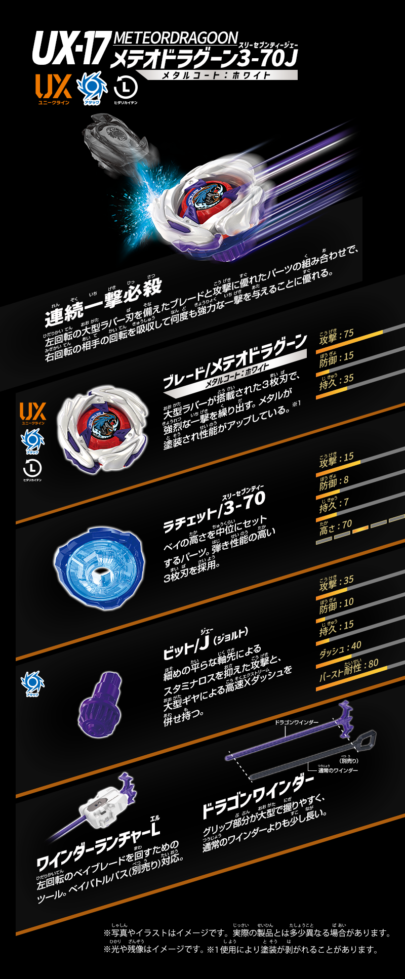 UX-17 スターター メテオドラグーン3-70J｜製品情報｜BEYBLADE X