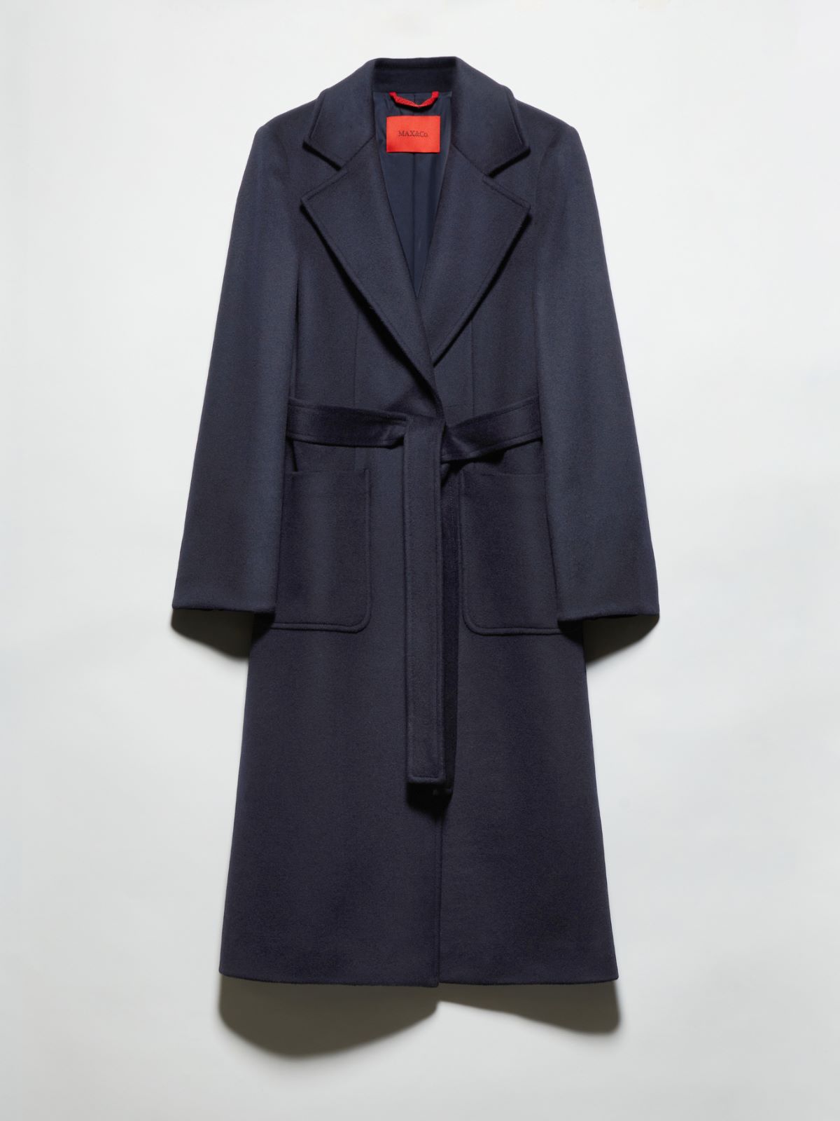 ラナウェイ] ピュア ウール ベルテッド コート, navy | MAX&Co.