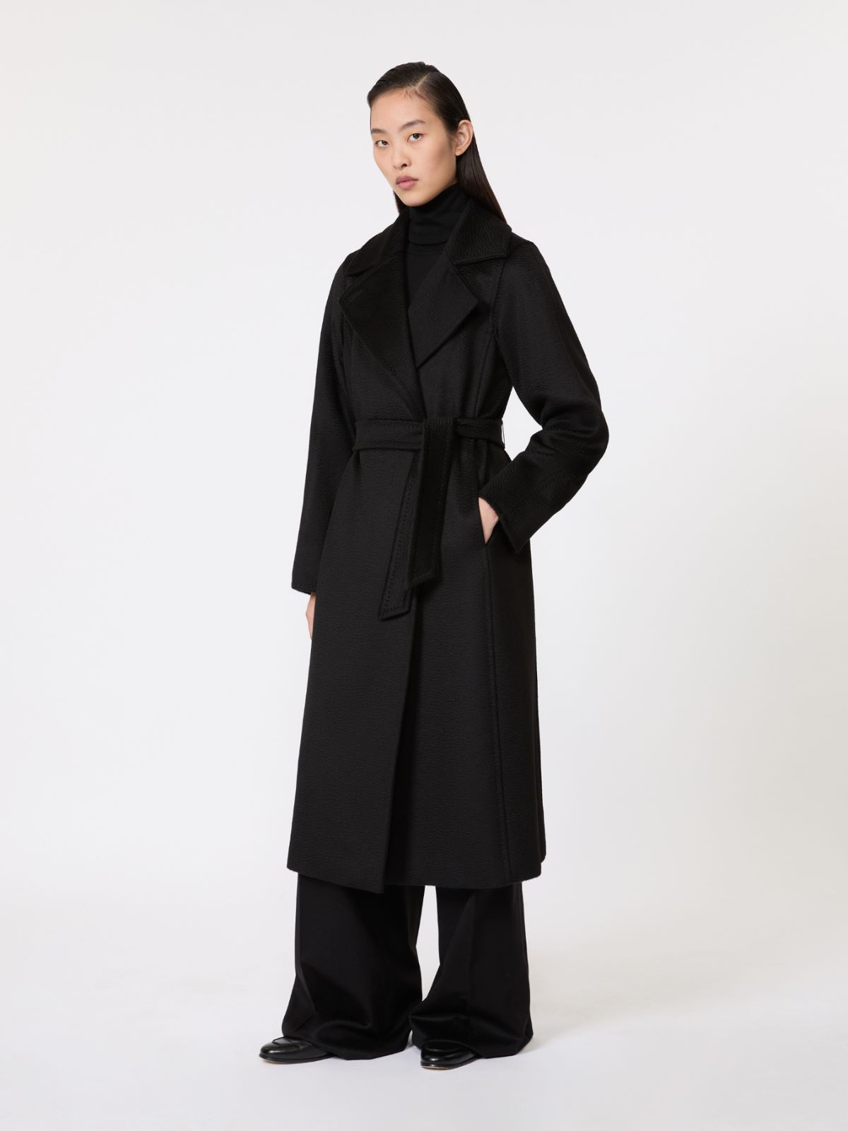 マニュエラ] ピュア キャメル アイコン コート, black | Max Mara