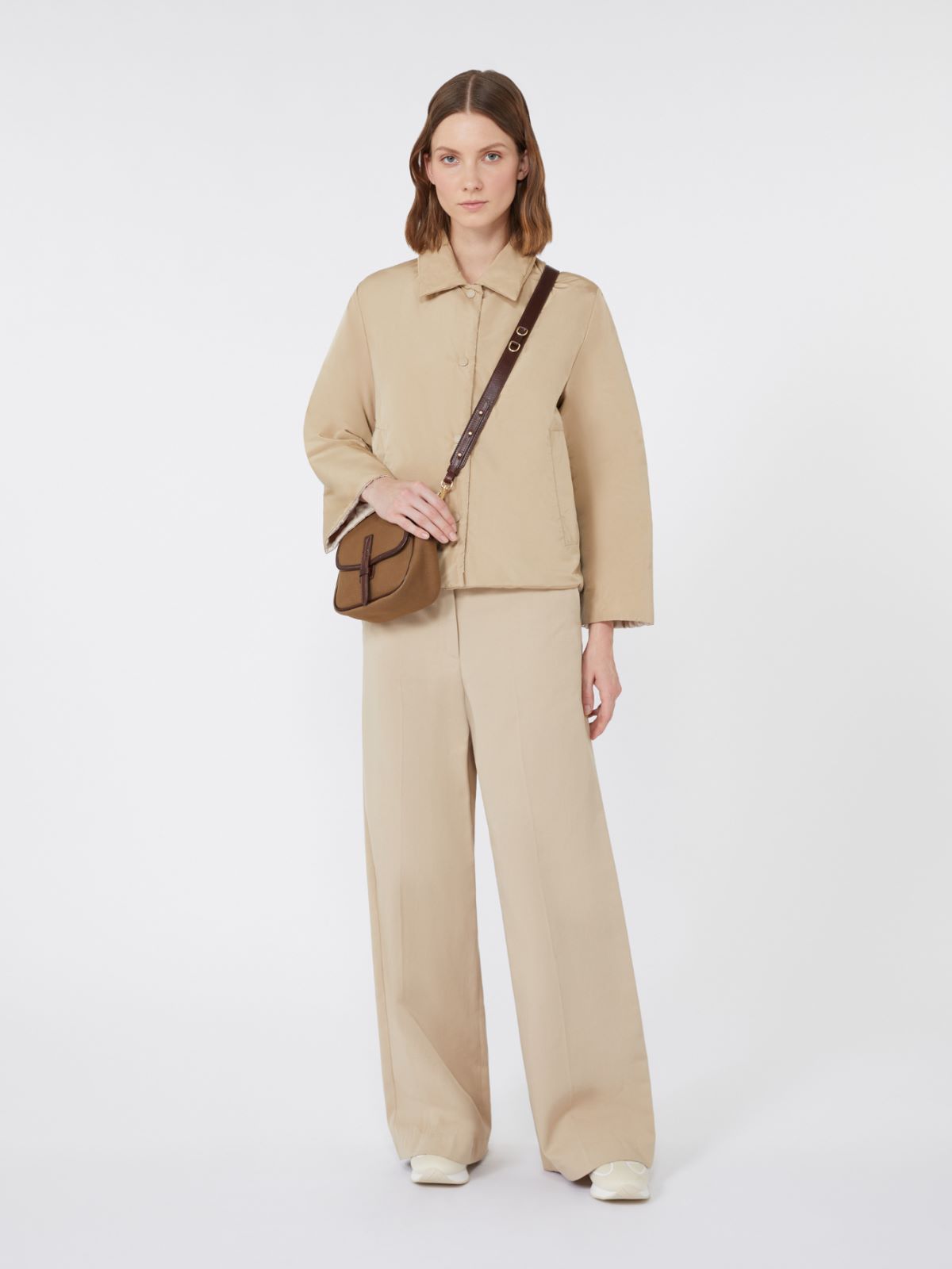 Reversible taffeta jacket, beige | Max Mara
