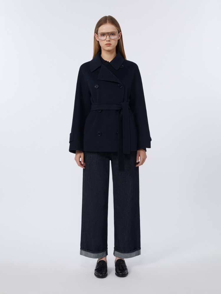Long wool broadcloth coat, midnightblue | Max Mara