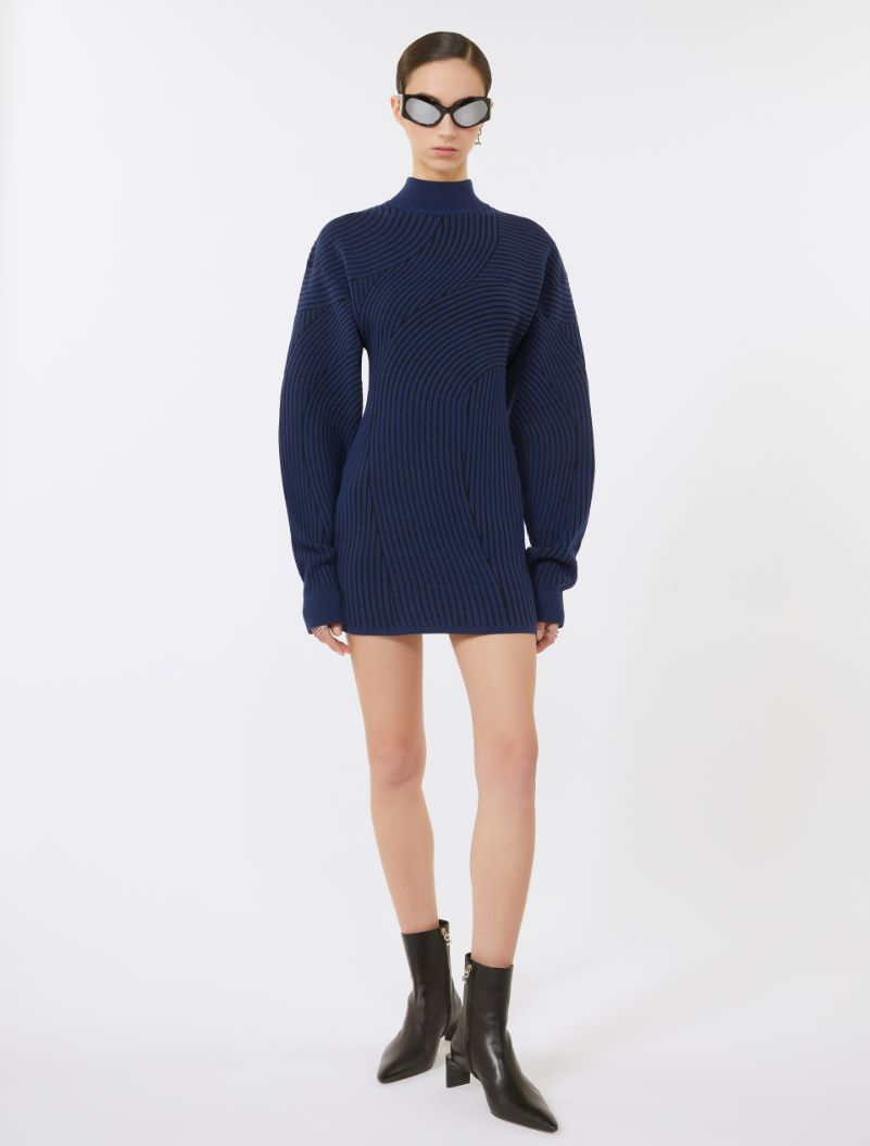 3D jacquard-knit dress, midnightblue | Sportmax