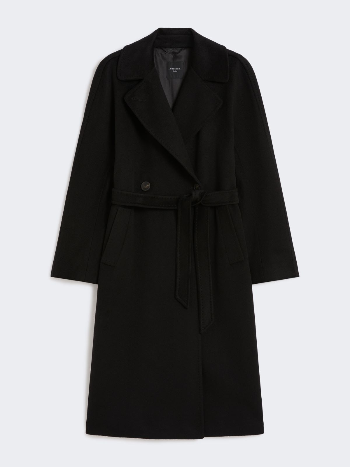 Double-breasted cashmere coat, black | Weekend Max Mara