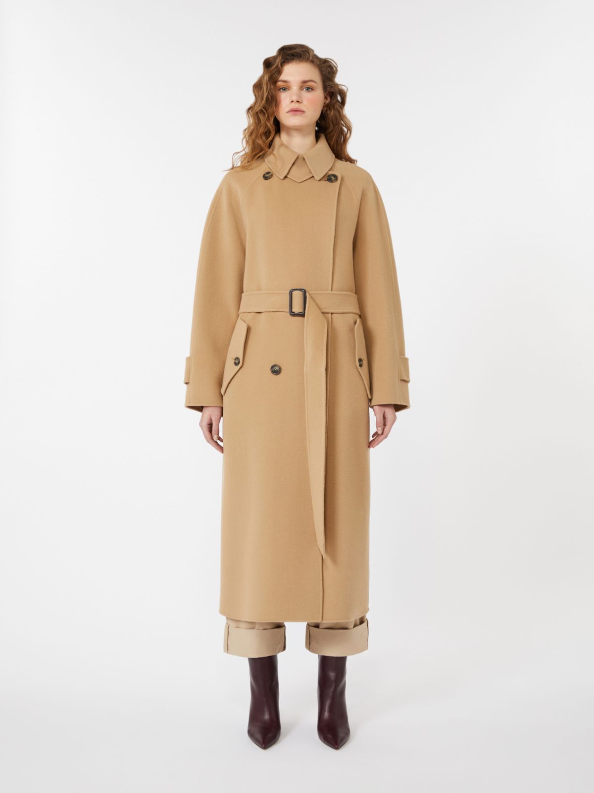 Double-sided wool trench coat, camel | Weekend Max Mara