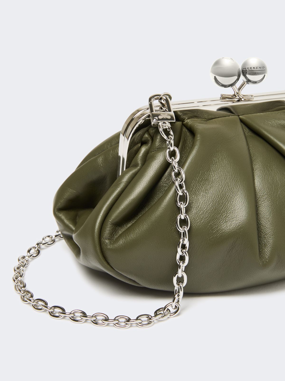 Small sheepskin Pasticcino Bag, dark green | Weekend Max Mara