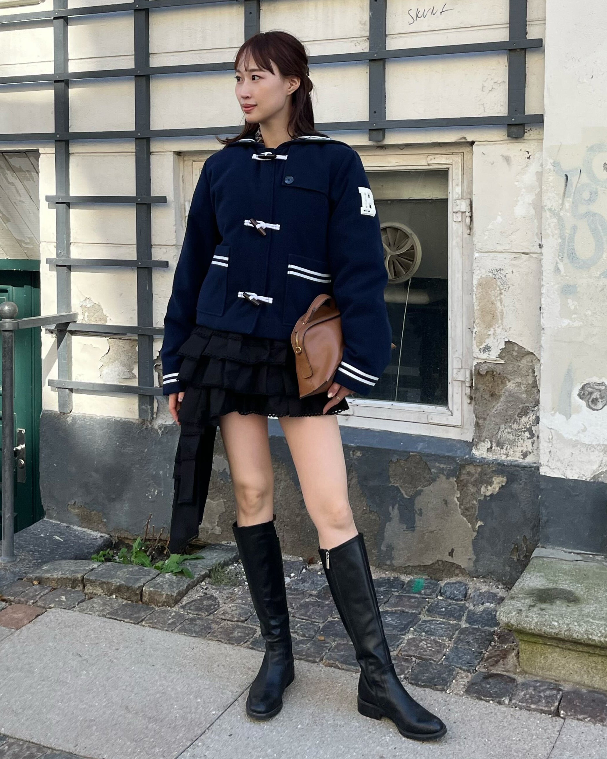 Bibiy セーラー襟ジャケット ネイビー F Bibiy セーラー襟ジャケット