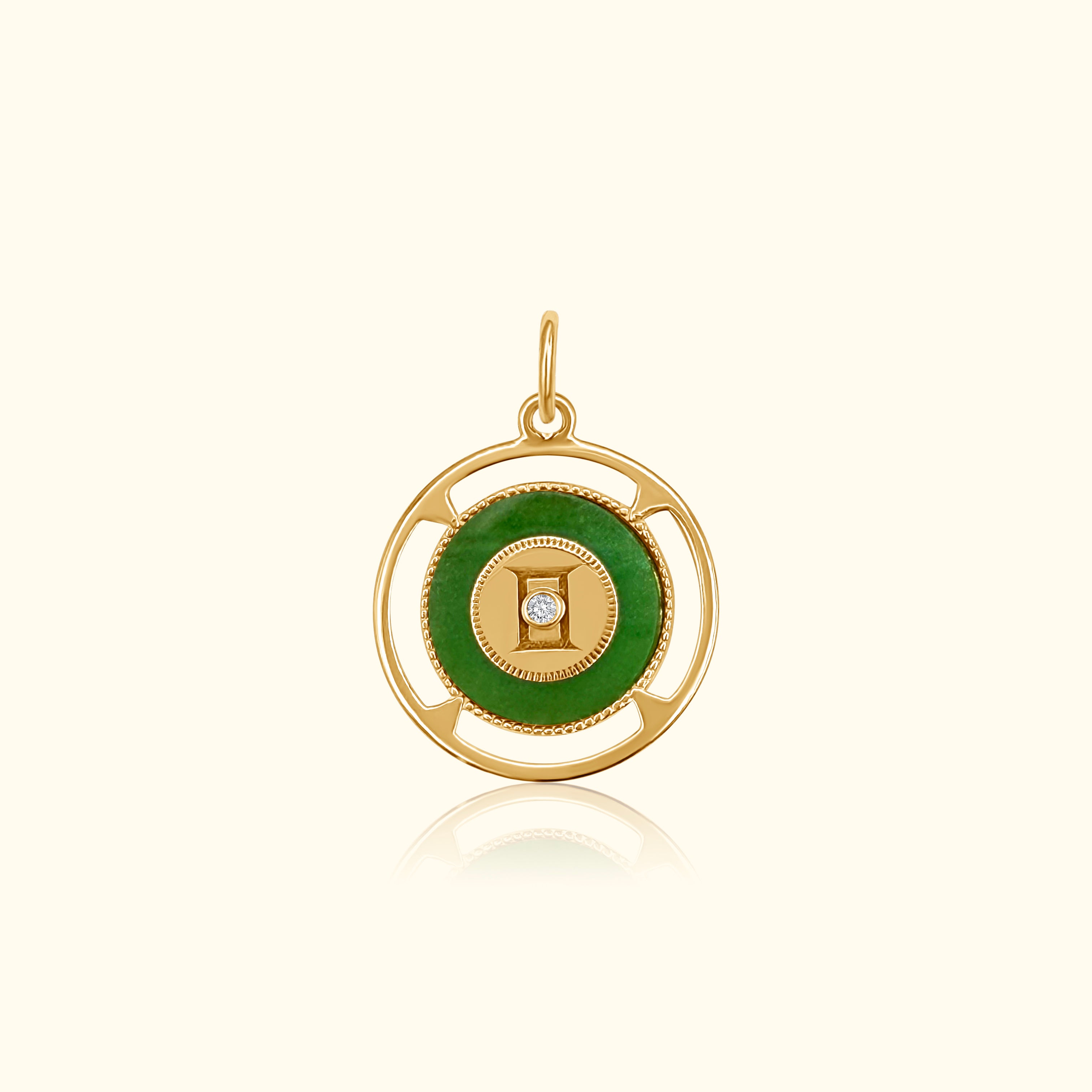 Gemini Zodiac Jade and Diamond Medallion – Billig Jewelers