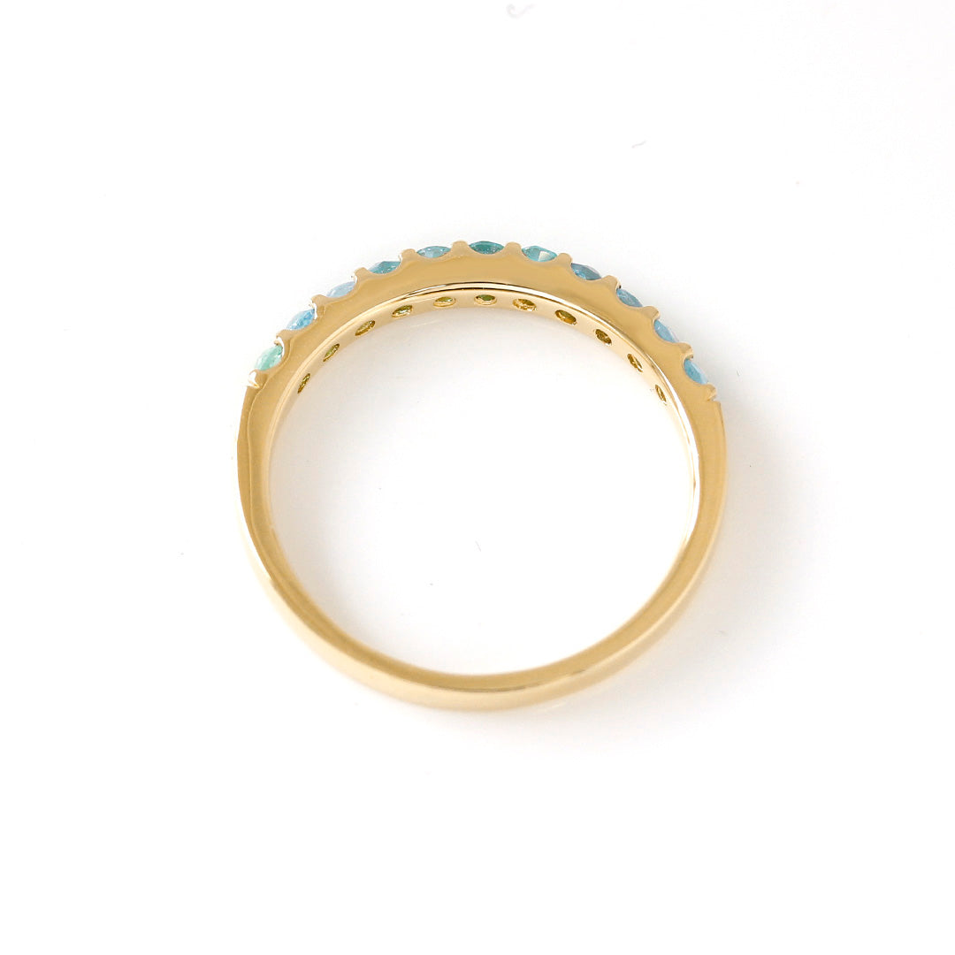 ビズー公式】パライバ トルマリン 11石 ハーフ エタニティ K18(18金