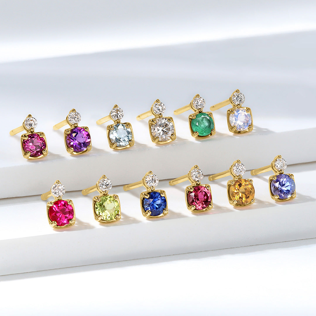 ペリドット K10/K18/PTピアス(片耳)・リゼッテ