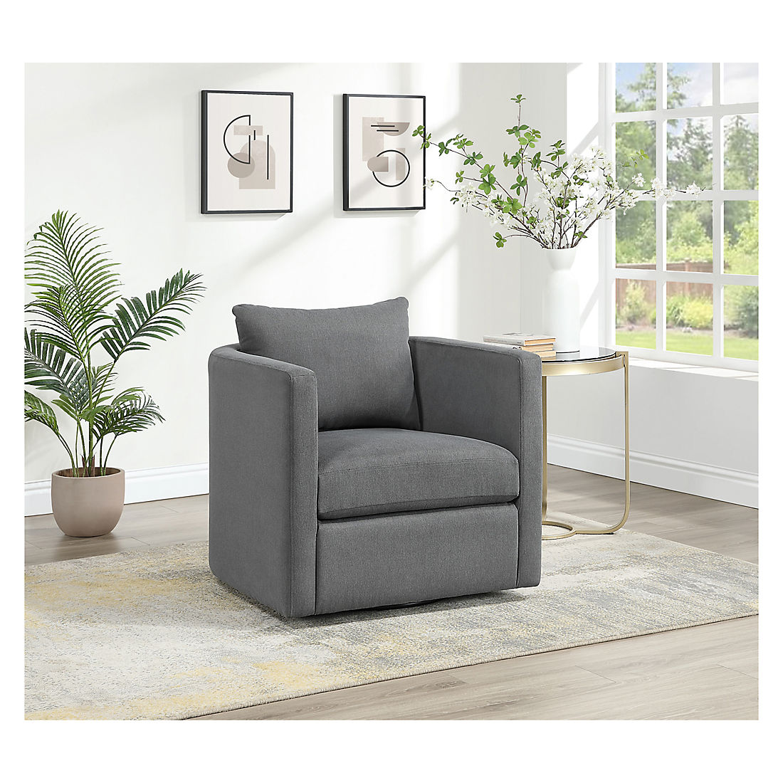 ModLuxe Trenton Swivel Chair - Gray | BJ's Wholesale Club